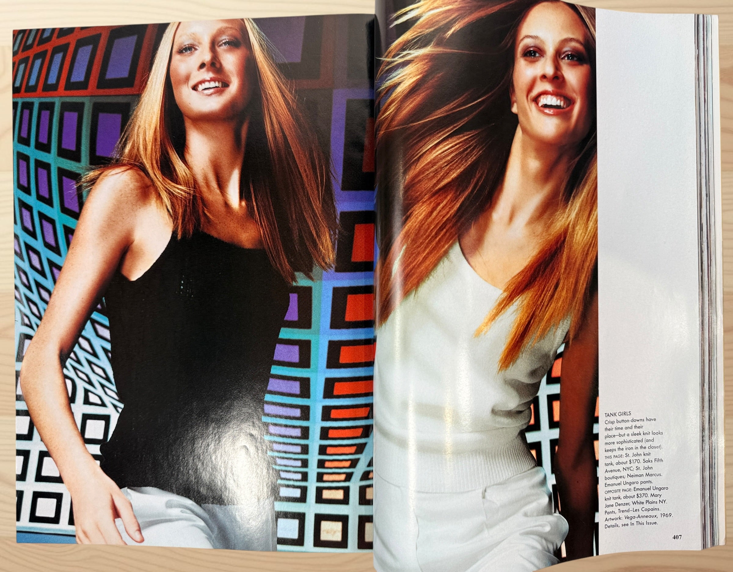 Original March 1999 Vogue Magazine featuring Carolyn Murphy, Naomi Campbell, Arthur Elgort editorials, Gucci fashion, and over 520 pages of iconic Y2K-era style.
