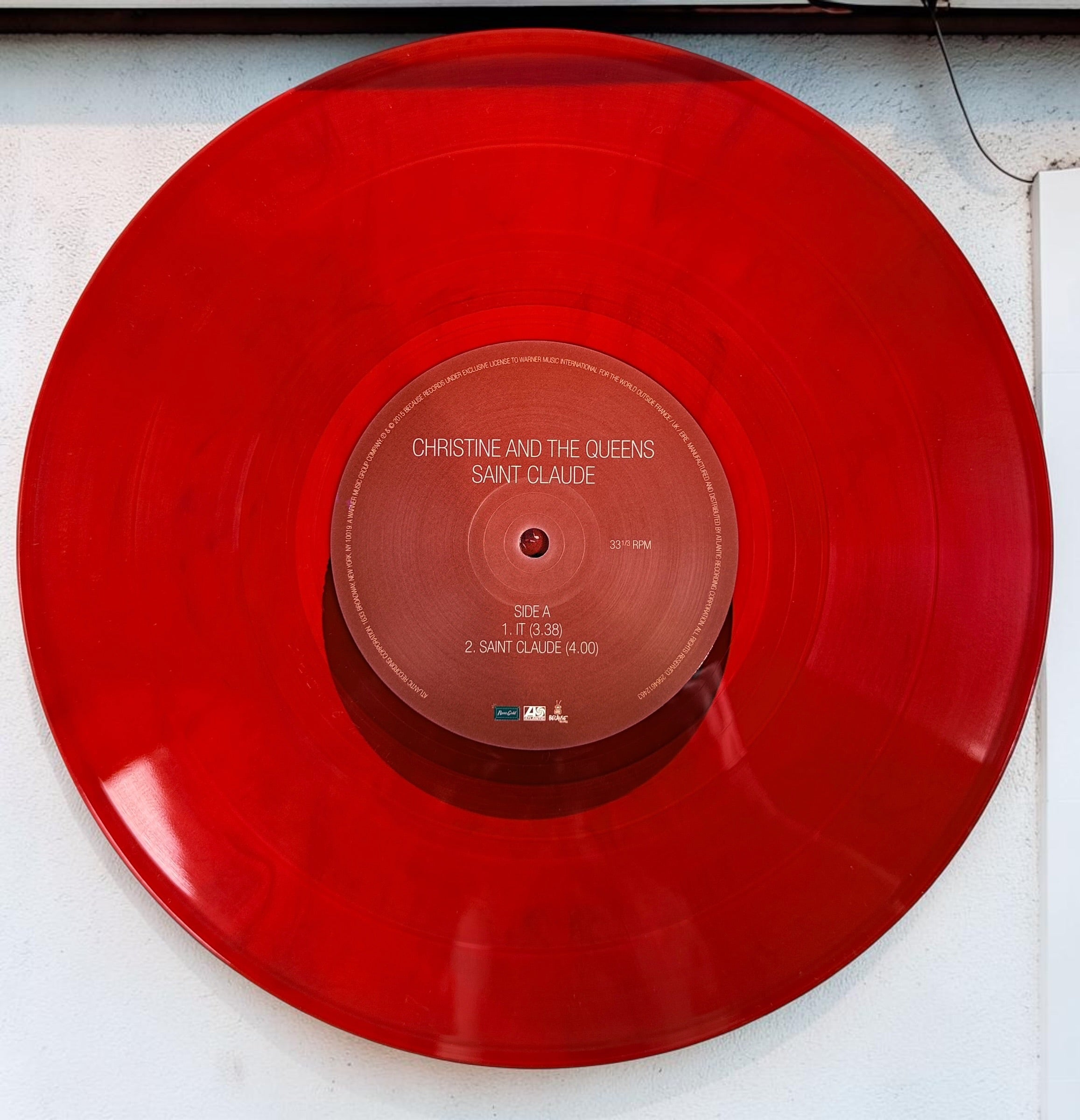 Rare 2015 Christine and the Queens Saint Claude EP on translucent red vinyl. Includes original sleeve and five-track 12-inch record in very good condition.