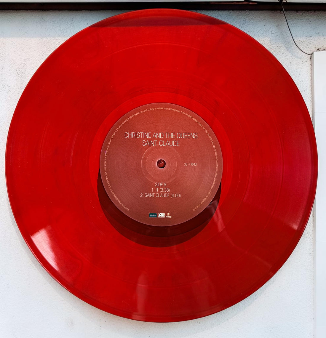 Rare 2015 Christine and the Queens Saint Claude EP on translucent red vinyl. Includes original sleeve and five-track 12-inch record in very good condition.