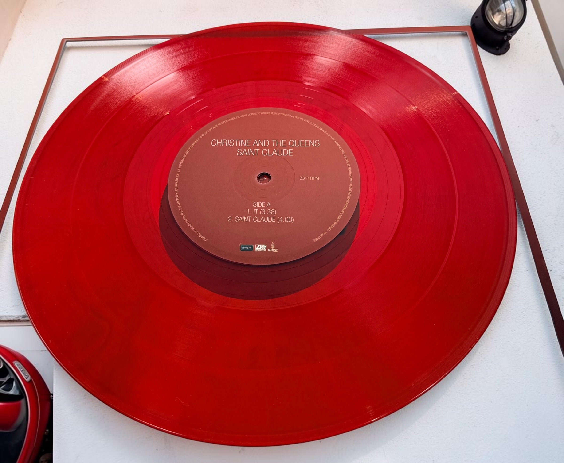 Rare 2015 Christine and the Queens Saint Claude EP on translucent red vinyl. Includes original sleeve and five-track 12-inch record in very good condition.