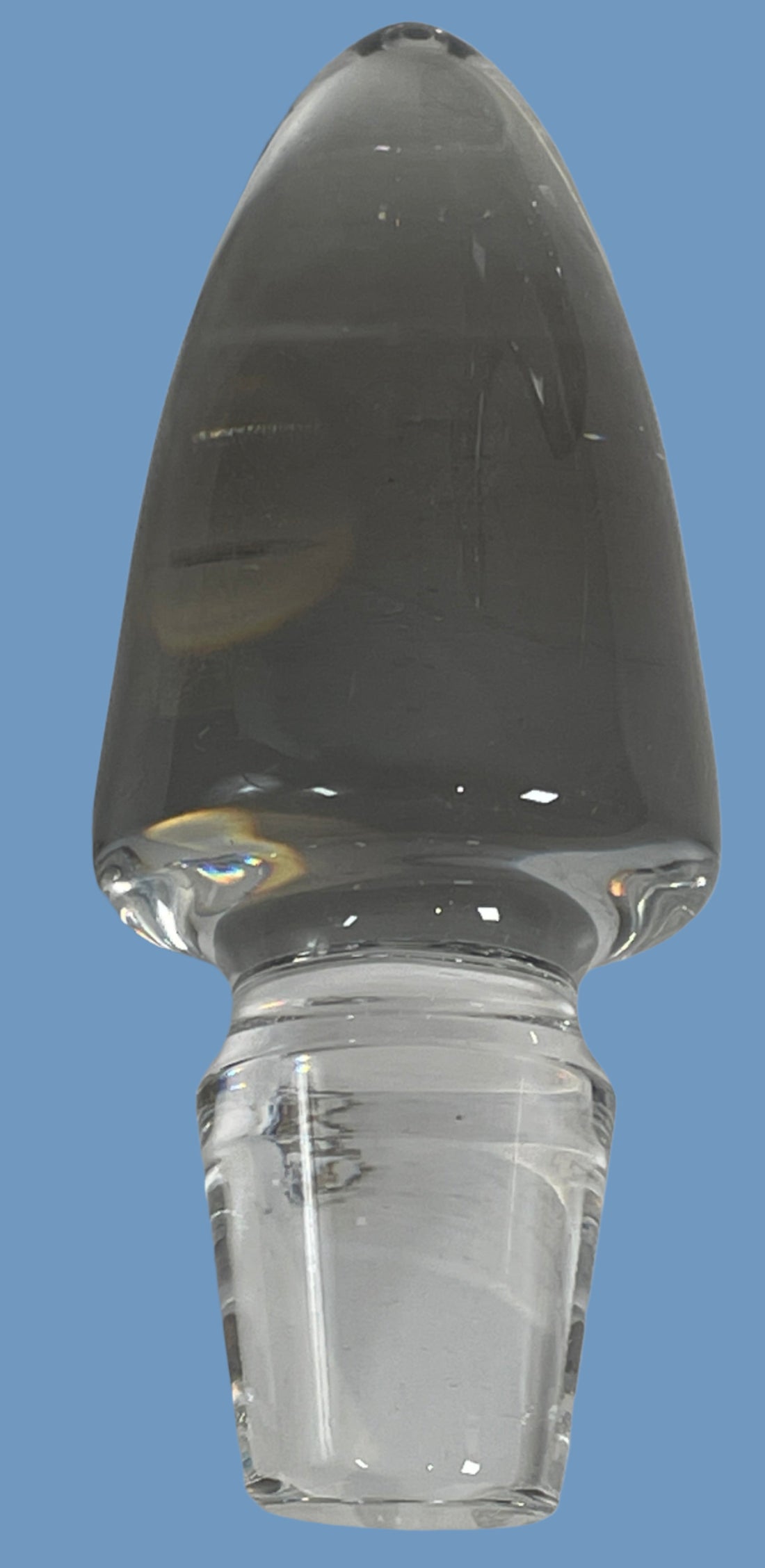 Vintage Crystal Wine Decanter with Stopper – Starburst Base, Mid-Century Modern