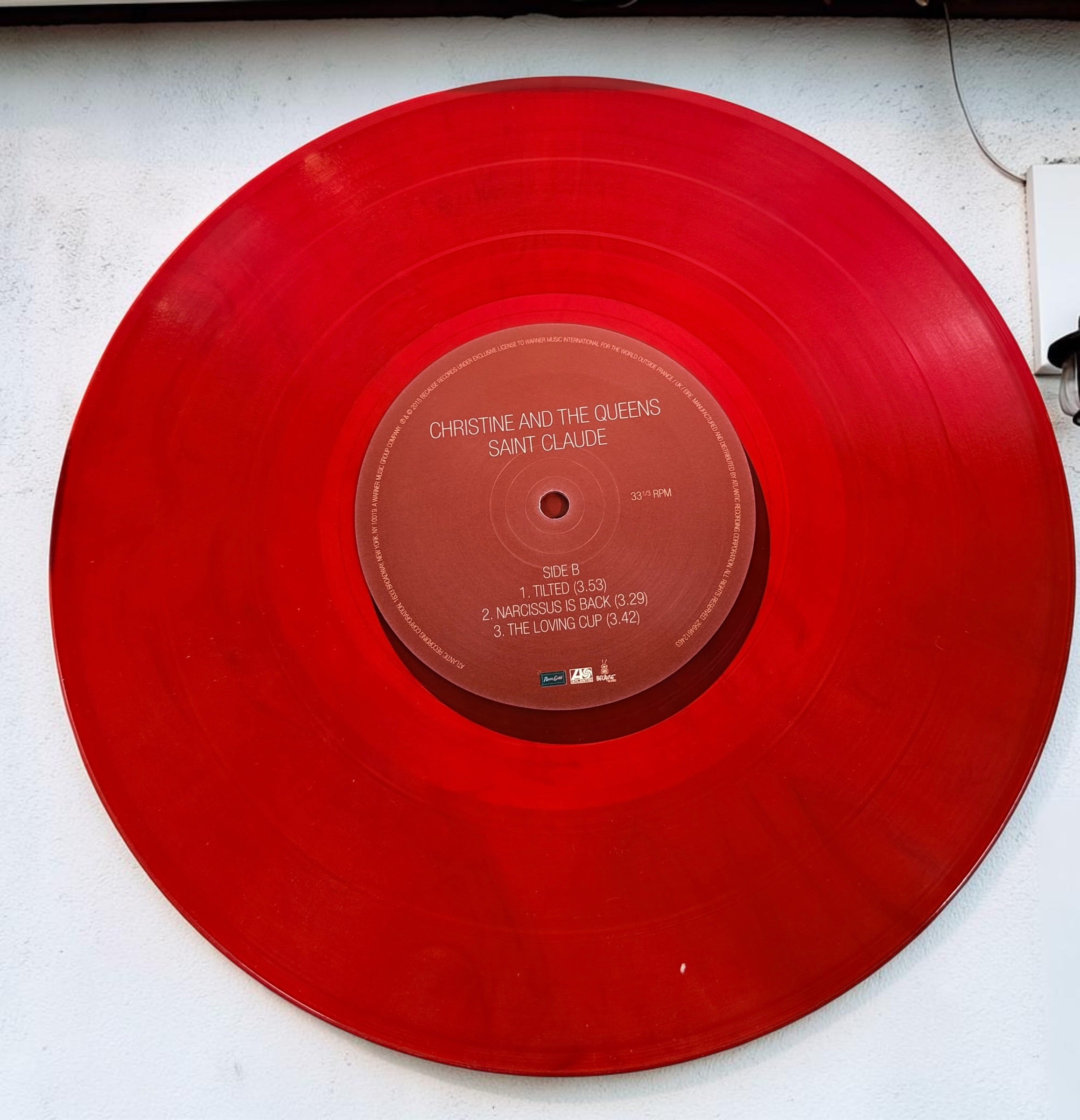 Rare 2015 Christine and the Queens Saint Claude EP on translucent red vinyl. Includes original sleeve and five-track 12-inch record in very good condition.