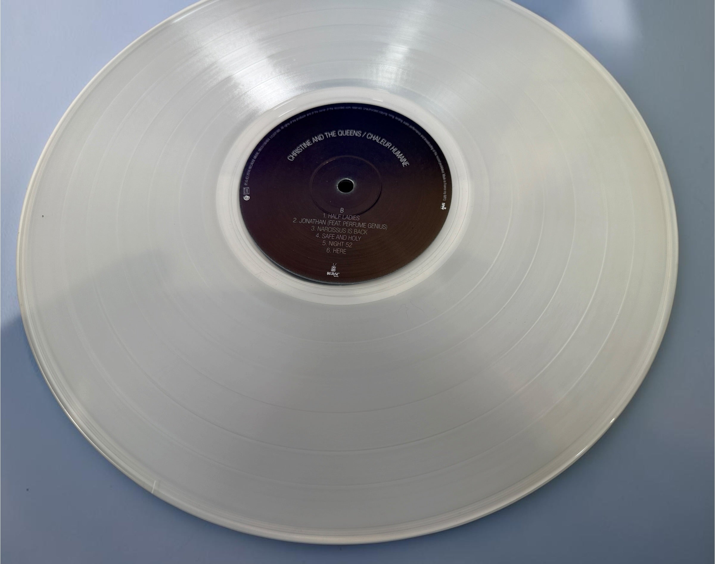 Original 2016 Christine and the Queens Chaleur Humaine clear vinyl LP on Because Music. French gatefold pressing with original artwork. Very good condition.