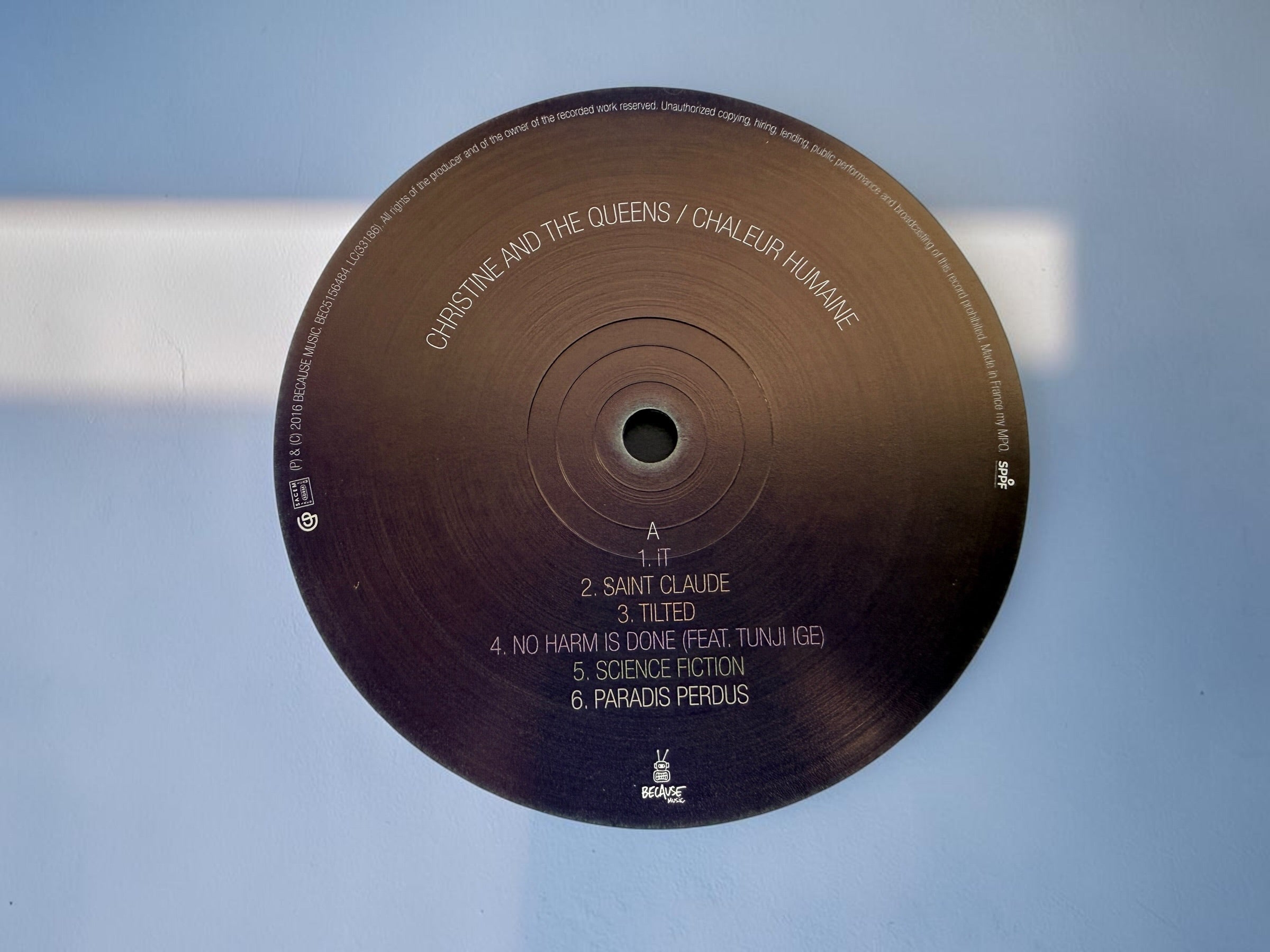 Original 2016 Christine and the Queens Chaleur Humaine clear vinyl LP on Because Music. French gatefold pressing with original artwork. Very good condition.