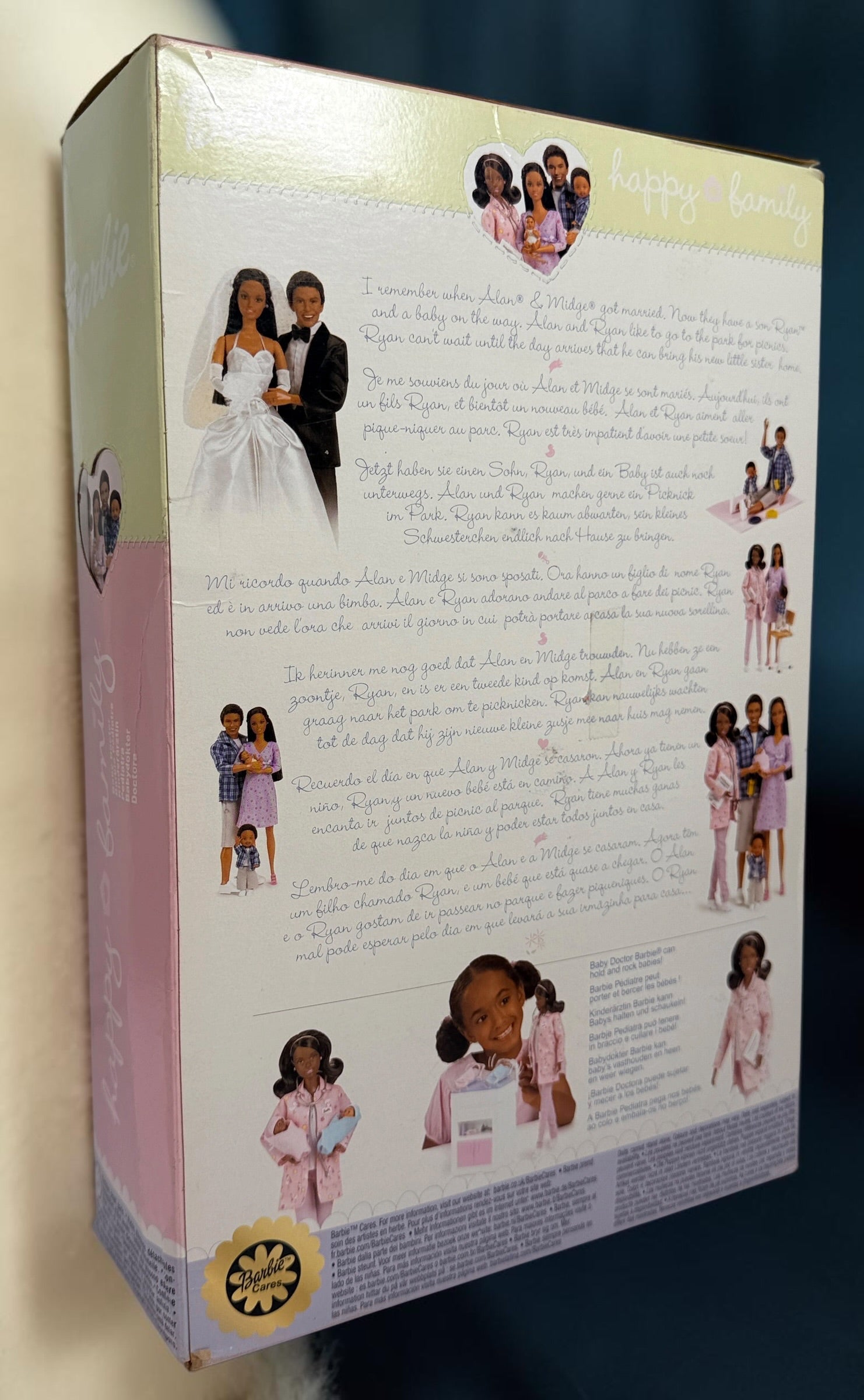 Original 2002 Mattel Barbie Happy Family Baby Doctor #56727 African American doll. New in box with twins, nursery station and accessories. Rare collectible.