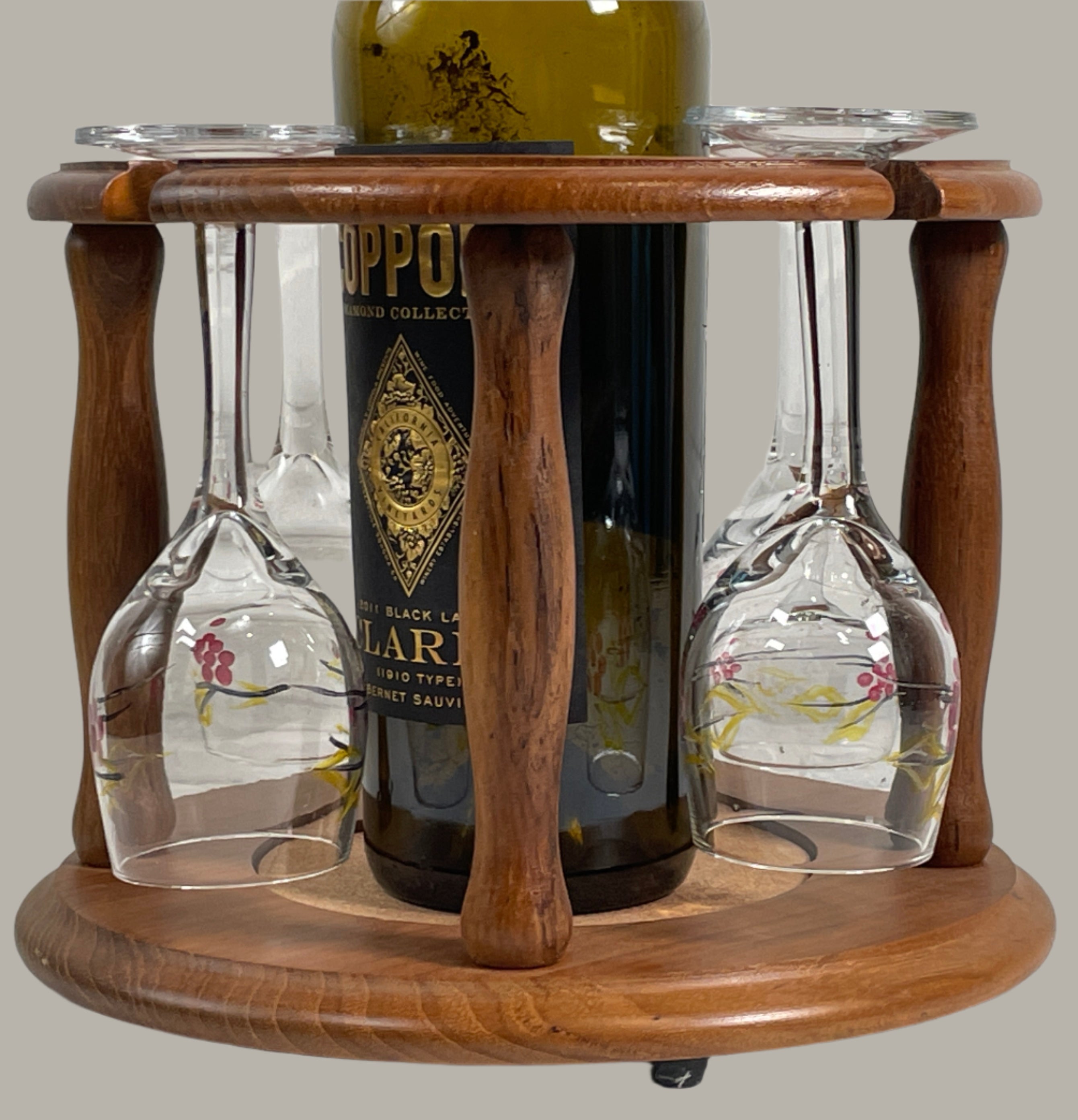 1970s Giftcraft Teak Dolphin Wine Rack – Thai Hand-Carved MCM