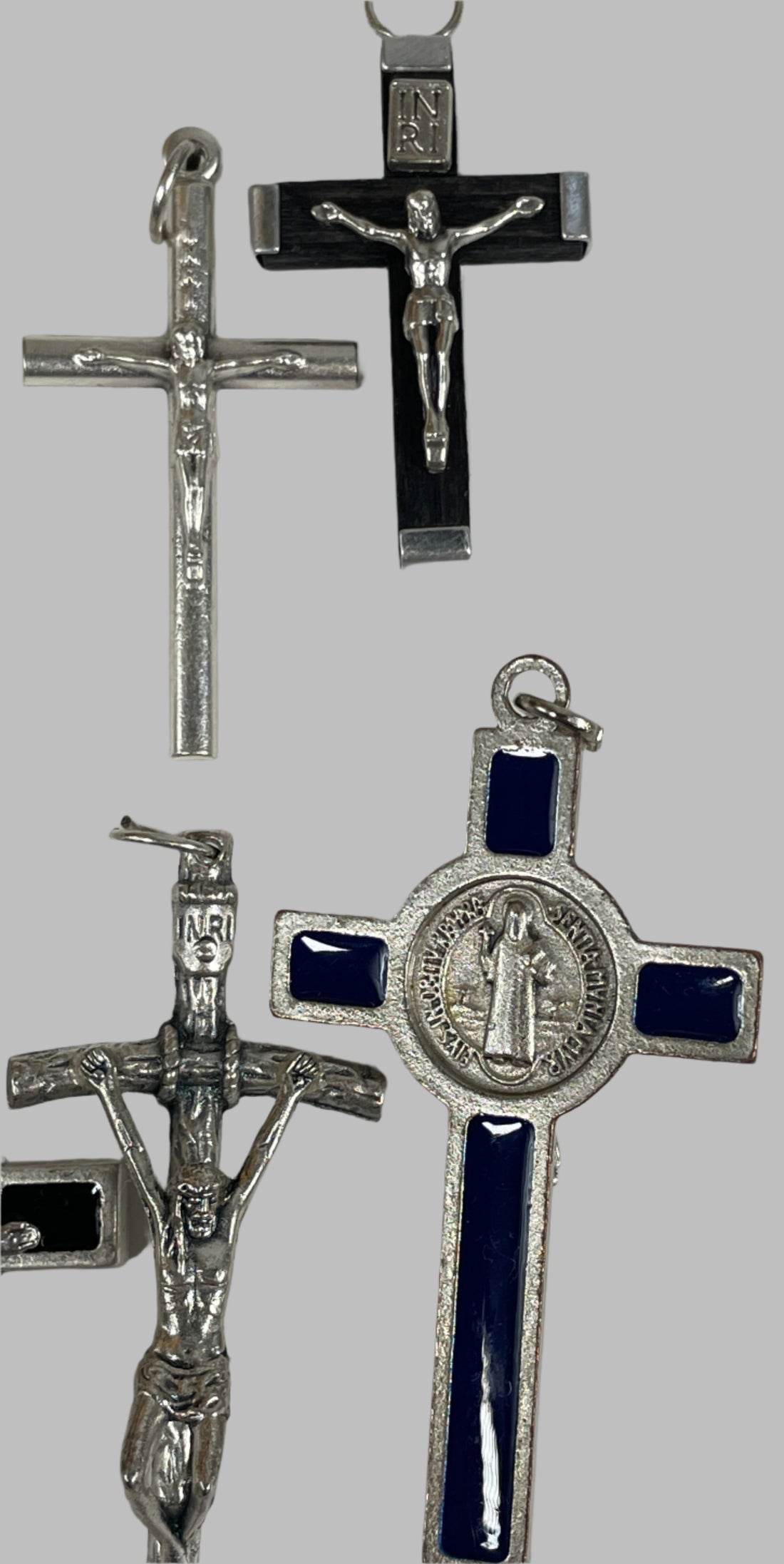 Lot of 9 Crucifix Pendants – Saint Benedict & Enamel Crosses
