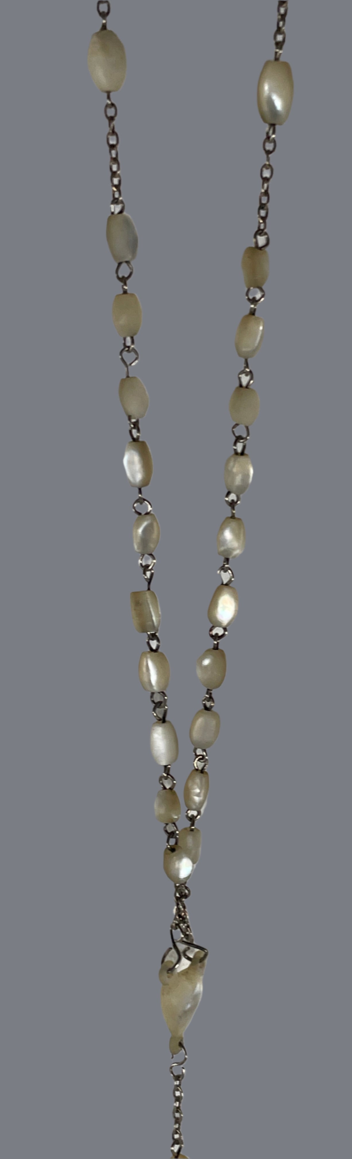 1904 French Rosary – Nacre Beads & Engraved Crucifix