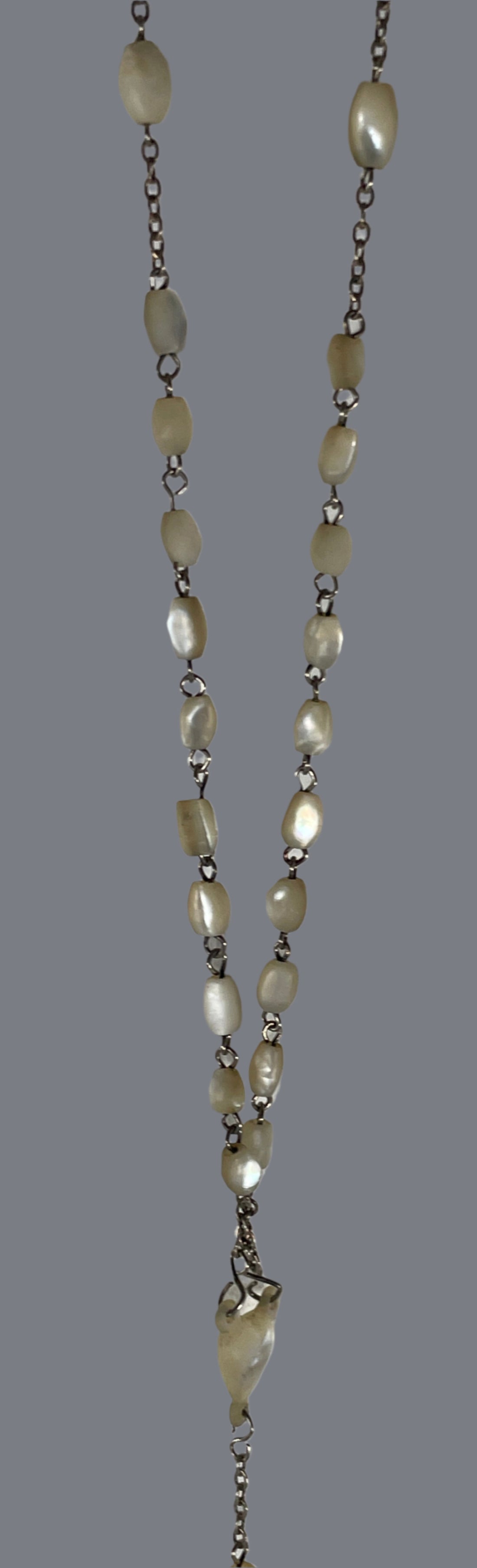 1904 French Rosary – Nacre Beads & Engraved Crucifix