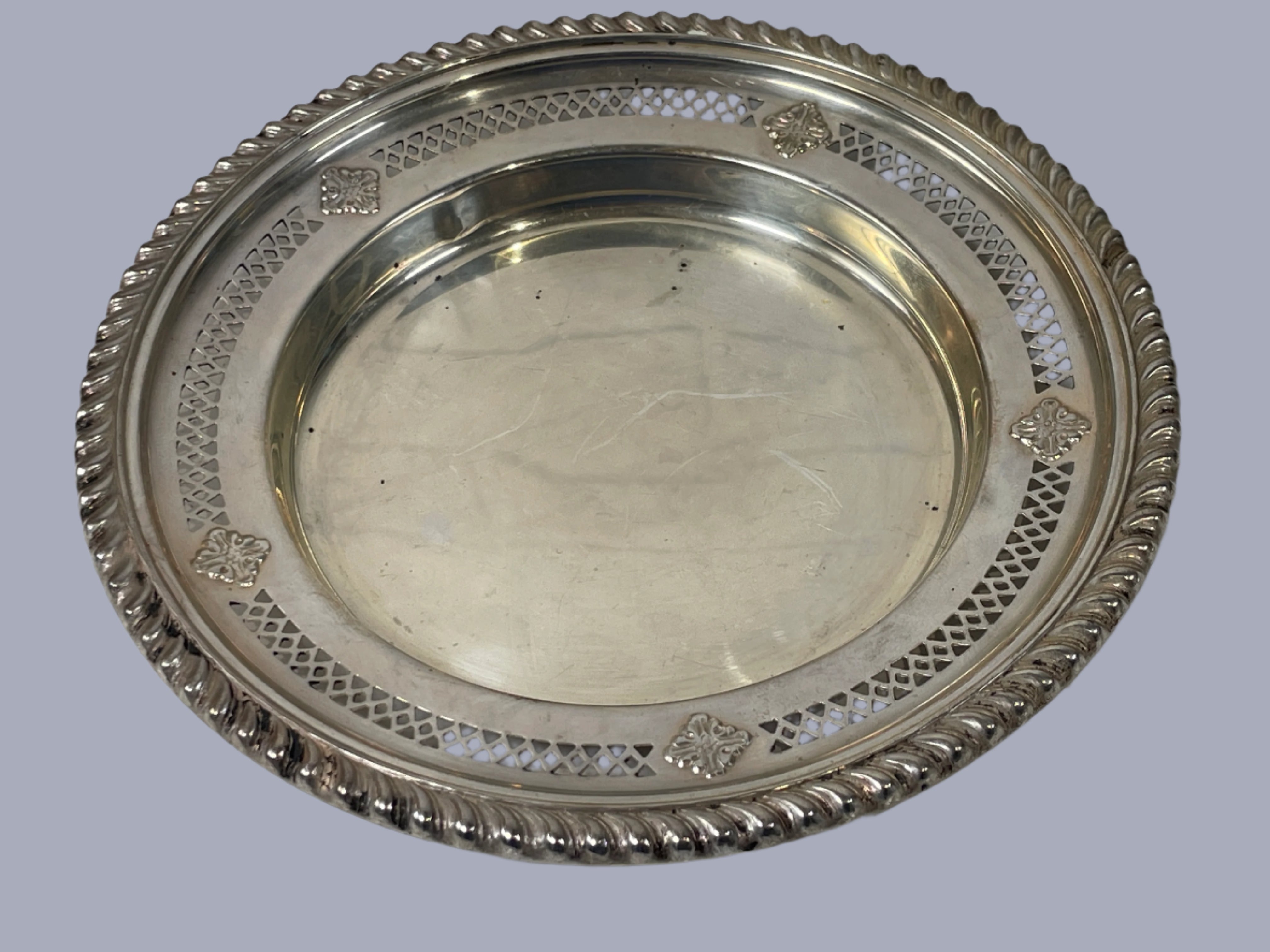 1959 Birks Sterling Silver Vide-Poche – Pierced Floral Rim