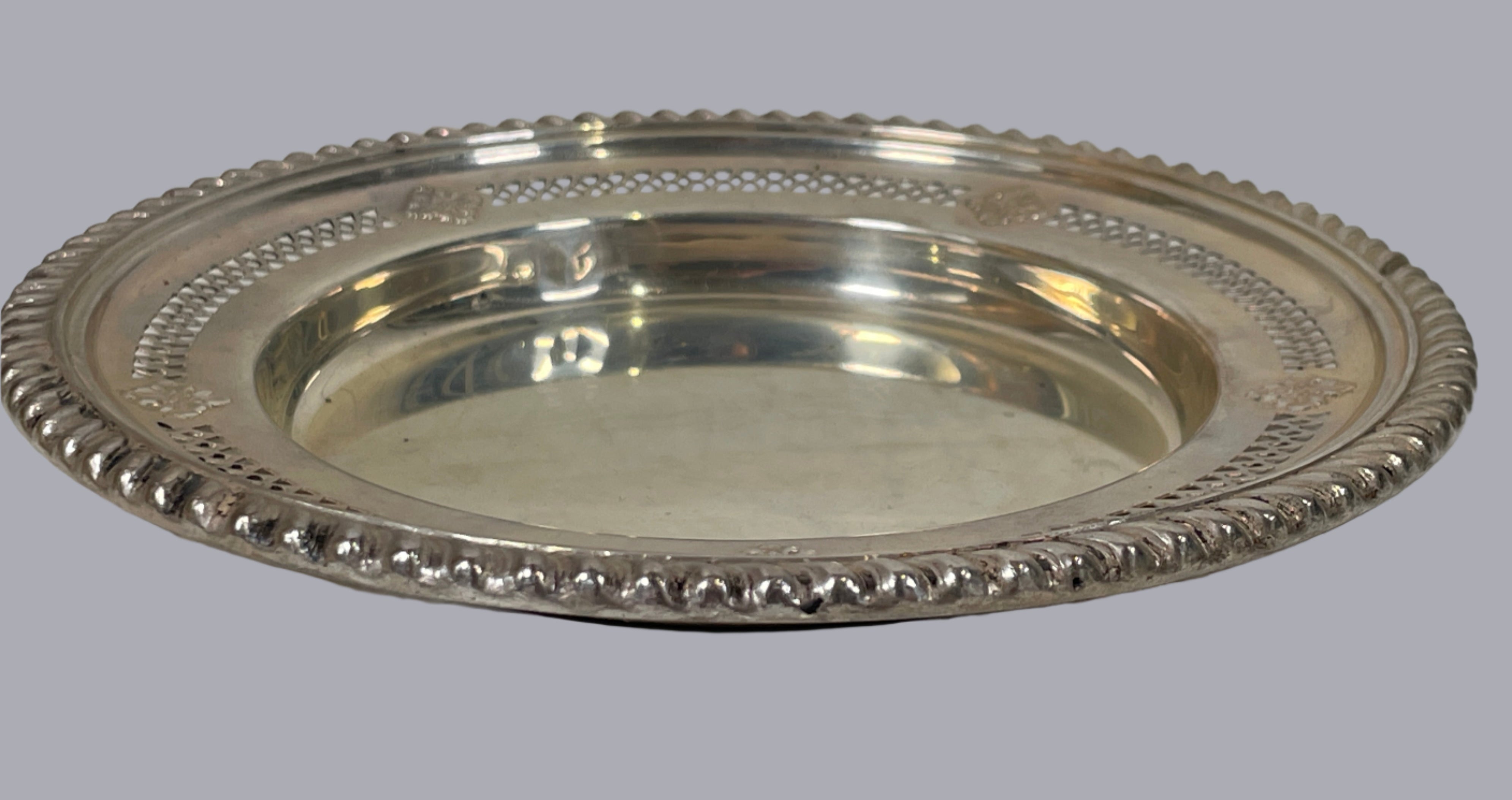 1959 Birks Sterling Silver Vide-Poche – Pierced Floral Rim