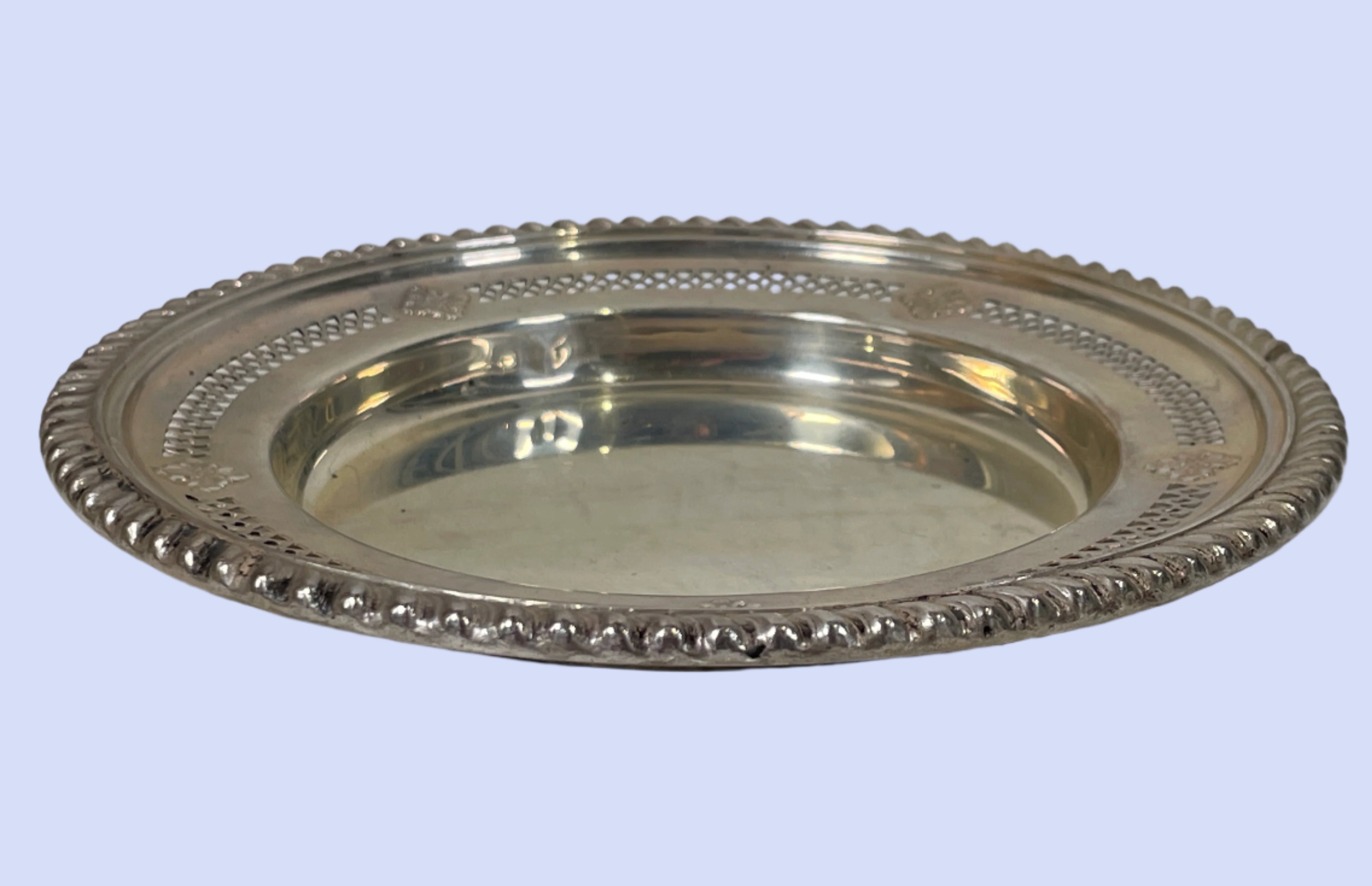 1959 Birks Sterling Silver Vide-Poche – Pierced Floral Rim