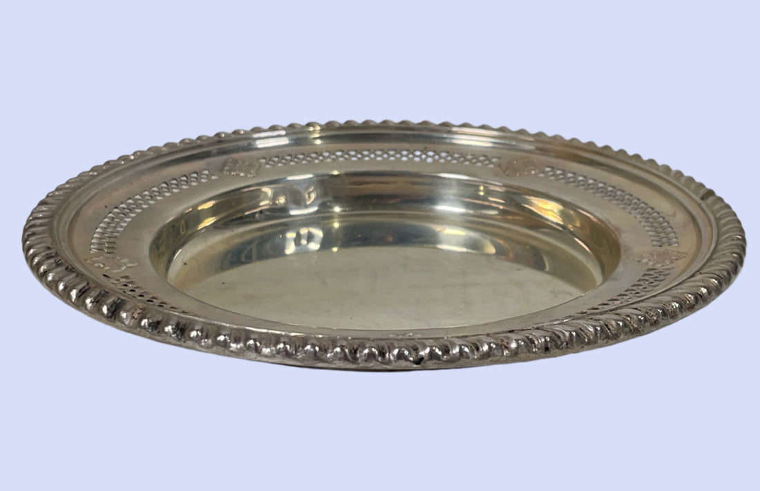 1959 Birks Sterling Silver Vide-Poche – Pierced Floral Rim