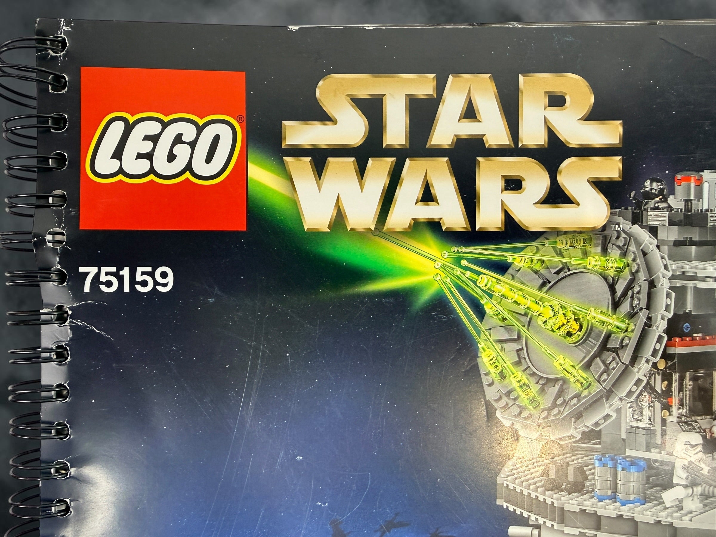Original LEGO Star Wars 75159 Death Star spiral-bound instruction manual from 2016. Genuine replacement building instructions. Manual only, pre-owned.