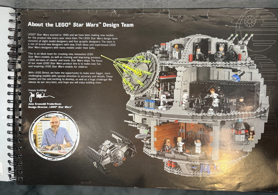 Original LEGO Star Wars 75159 Death Star spiral-bound instruction manual from 2016. Genuine replacement building instructions. Manual only, pre-owned.