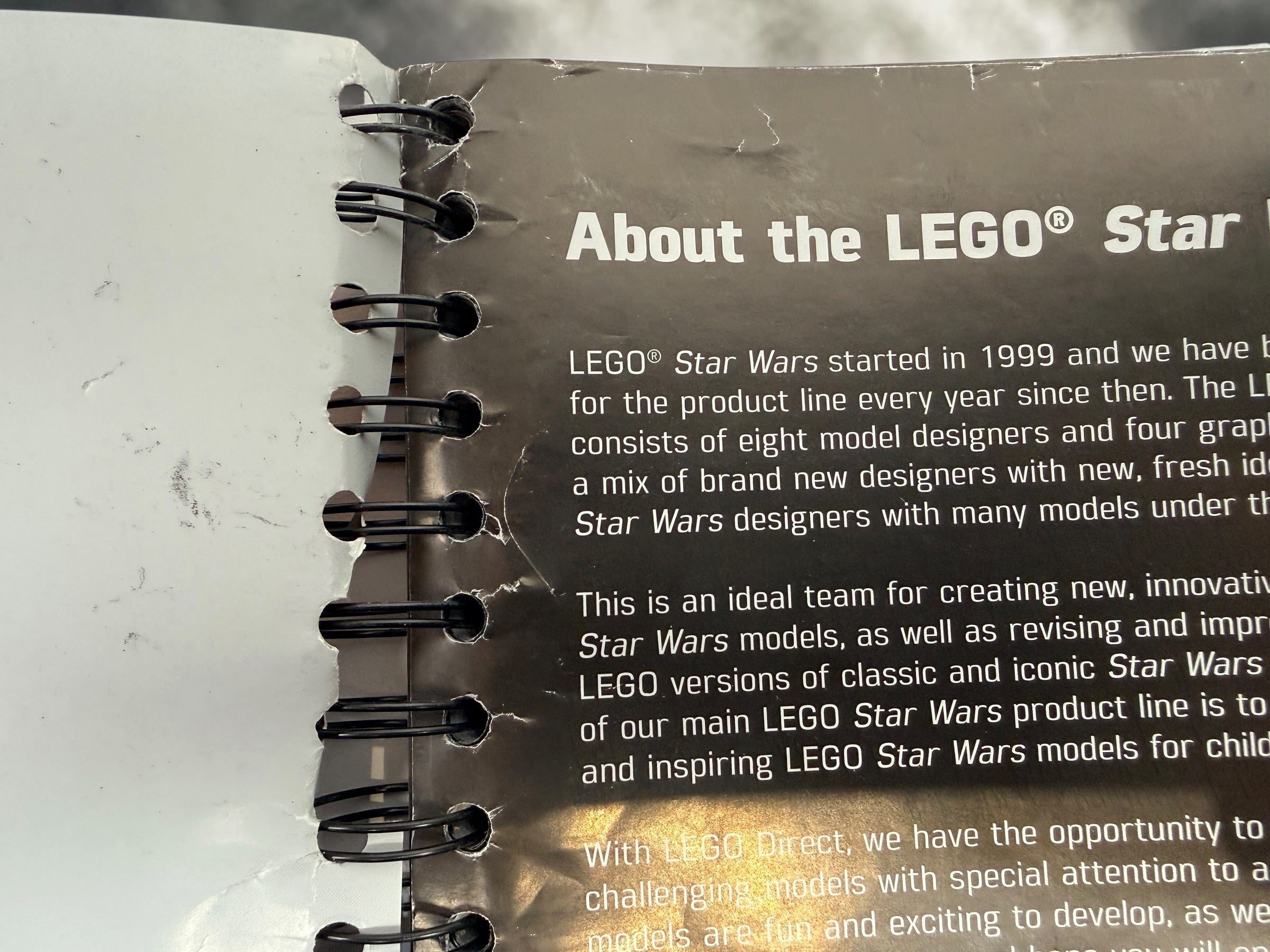 Original LEGO Star Wars 75159 Death Star spiral-bound instruction manual from 2016. Genuine replacement building instructions. Manual only, pre-owned.