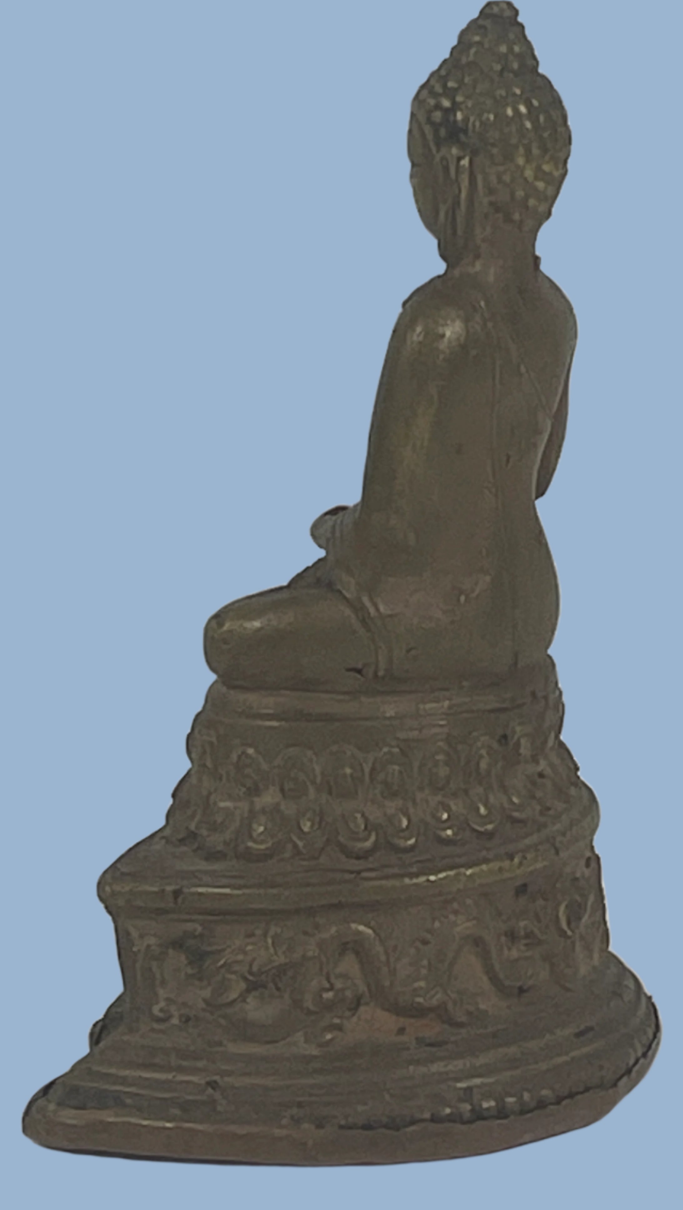 Vintage Brass Seated Buddha – 4.75” Tibetan Mandala Base,