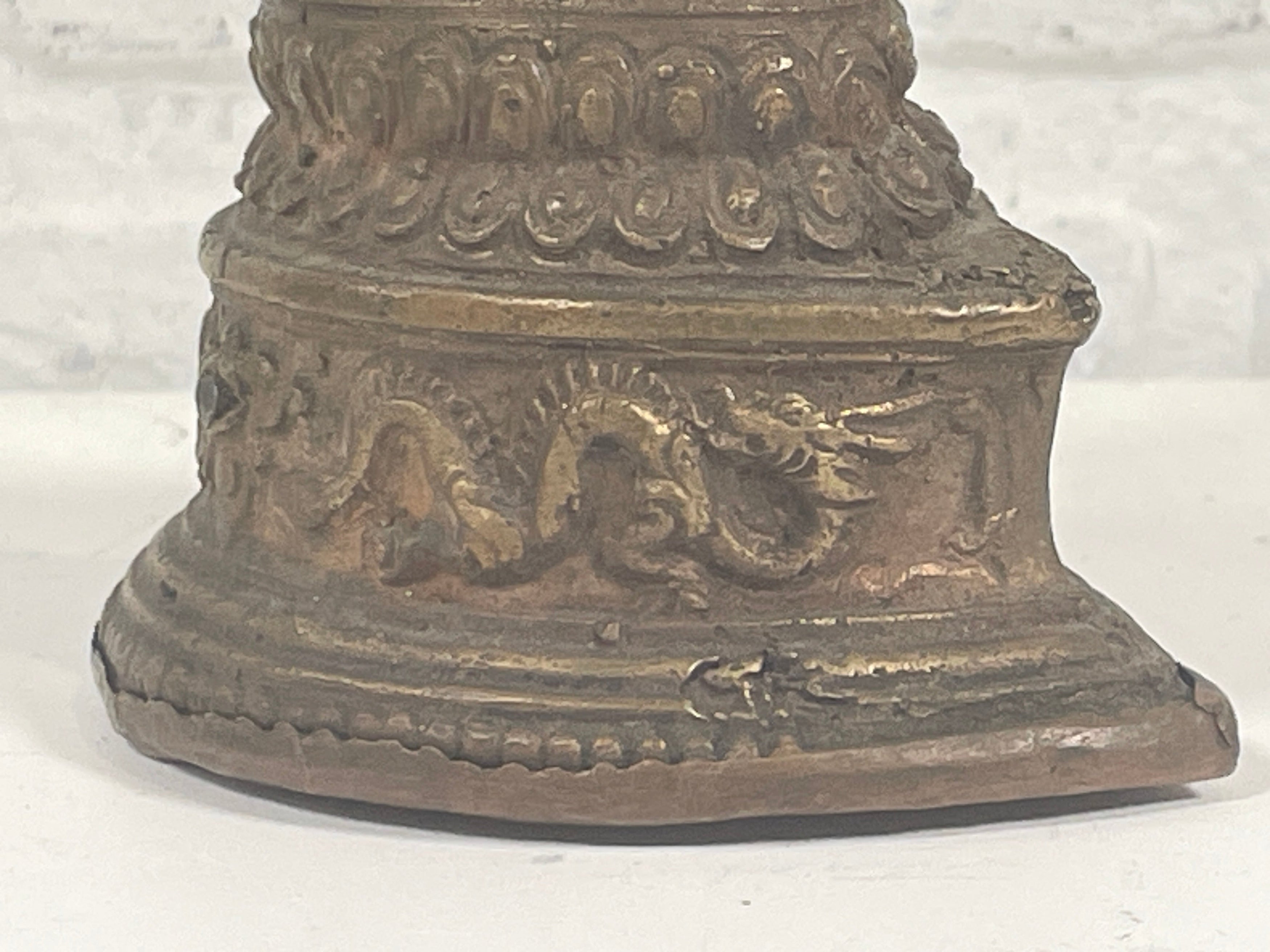 Vintage Brass Seated Buddha – 4.75” Tibetan Mandala Base,