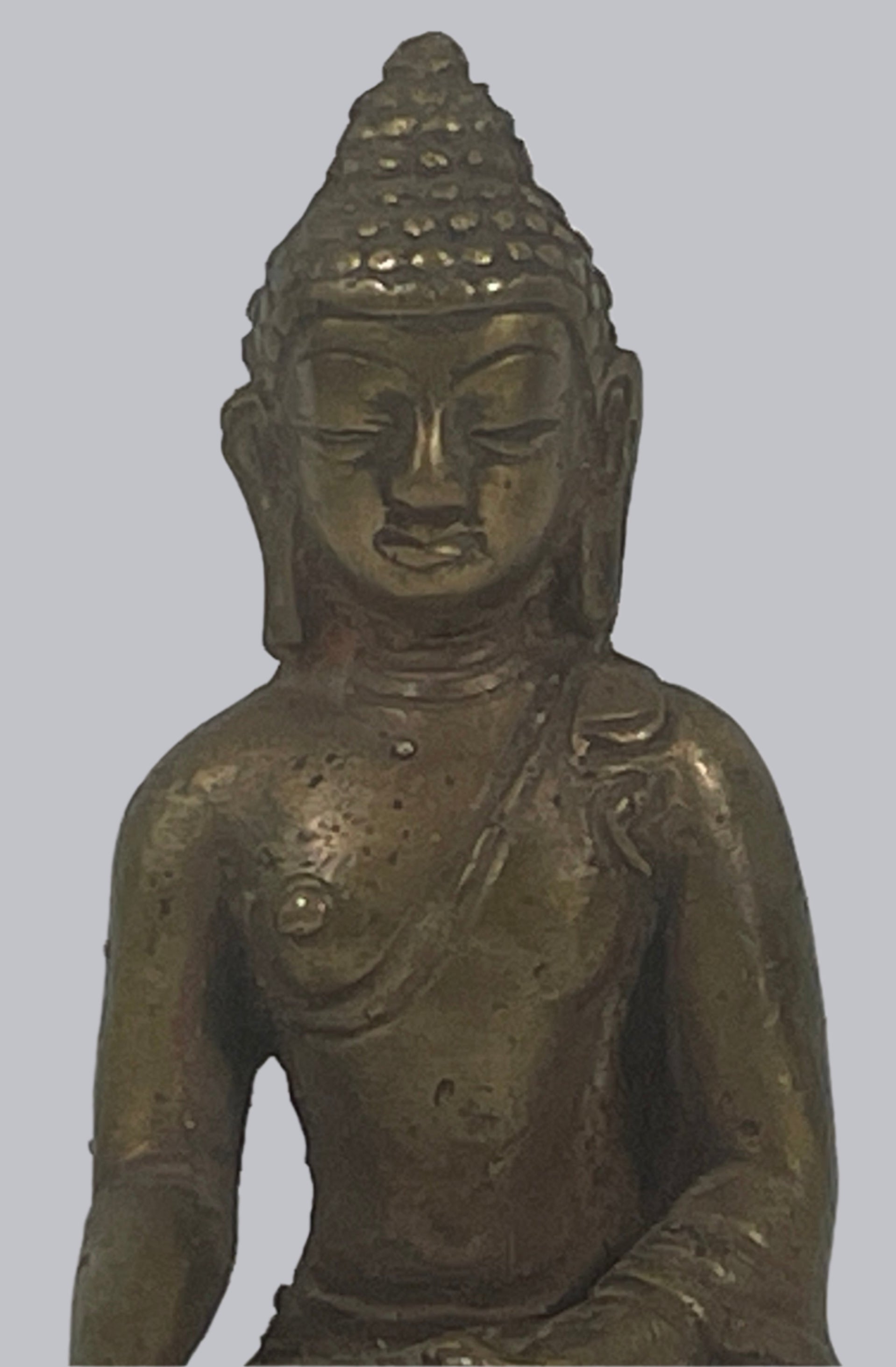 Vintage Brass Seated Buddha – 4.75” Tibetan Mandala Base,