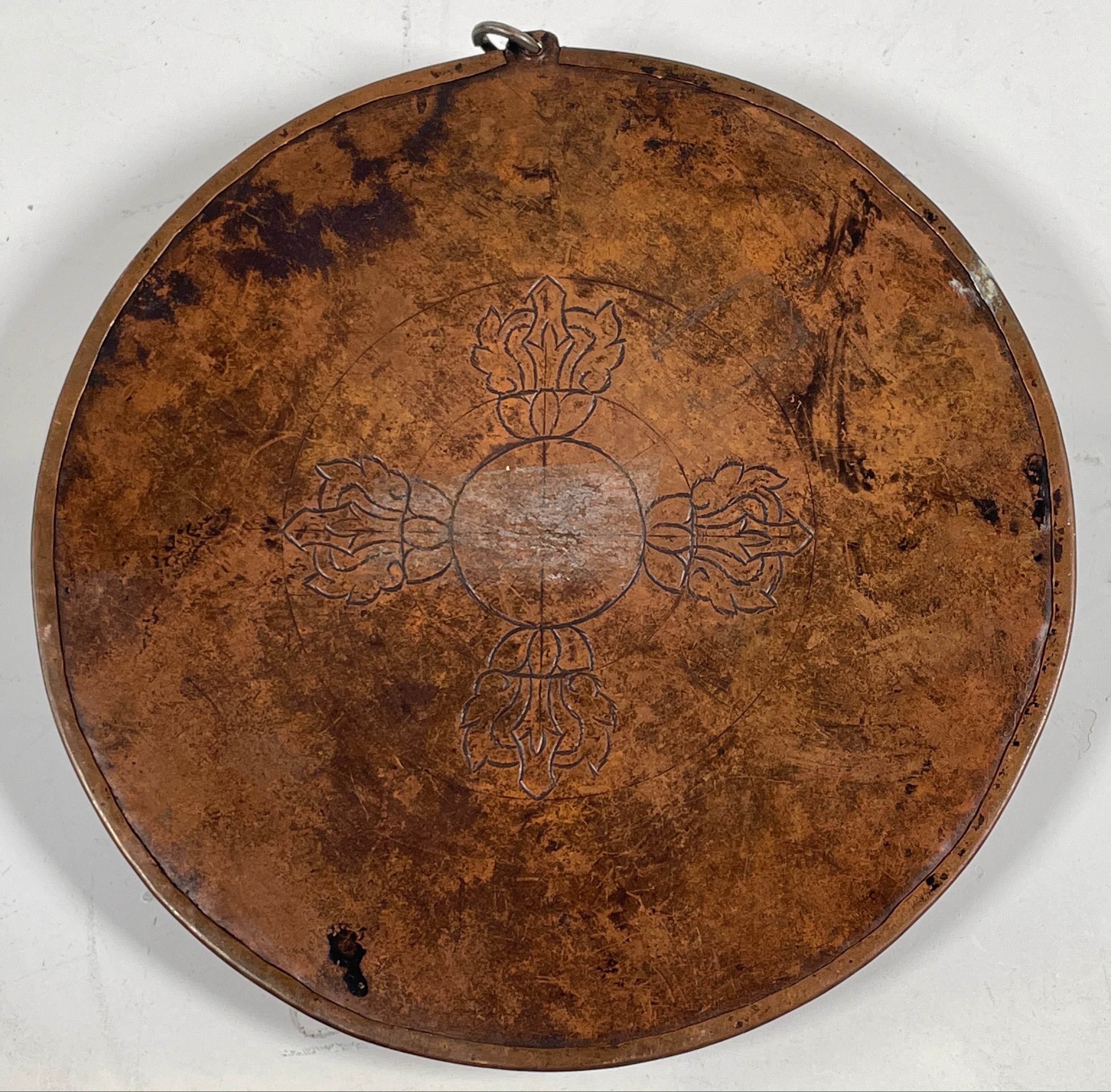 Vintage Tibetan Zodiac Calendar Wall Plaque – Brass Relief with