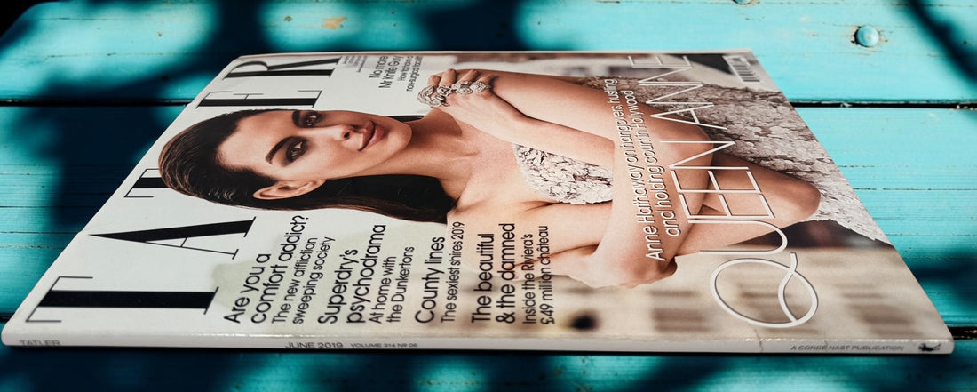 Tatler June 2019 featuring Anne Hathaway on the Queen Anne cover. Collectible Condé Nast fashion, society and celebrity magazine in good condition.