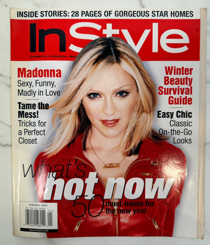 Shop InStyle January 2001 featuring Madonna on the cover with the “Mad for Madonna” interview and photography. Original Y2K celebrity magazine.