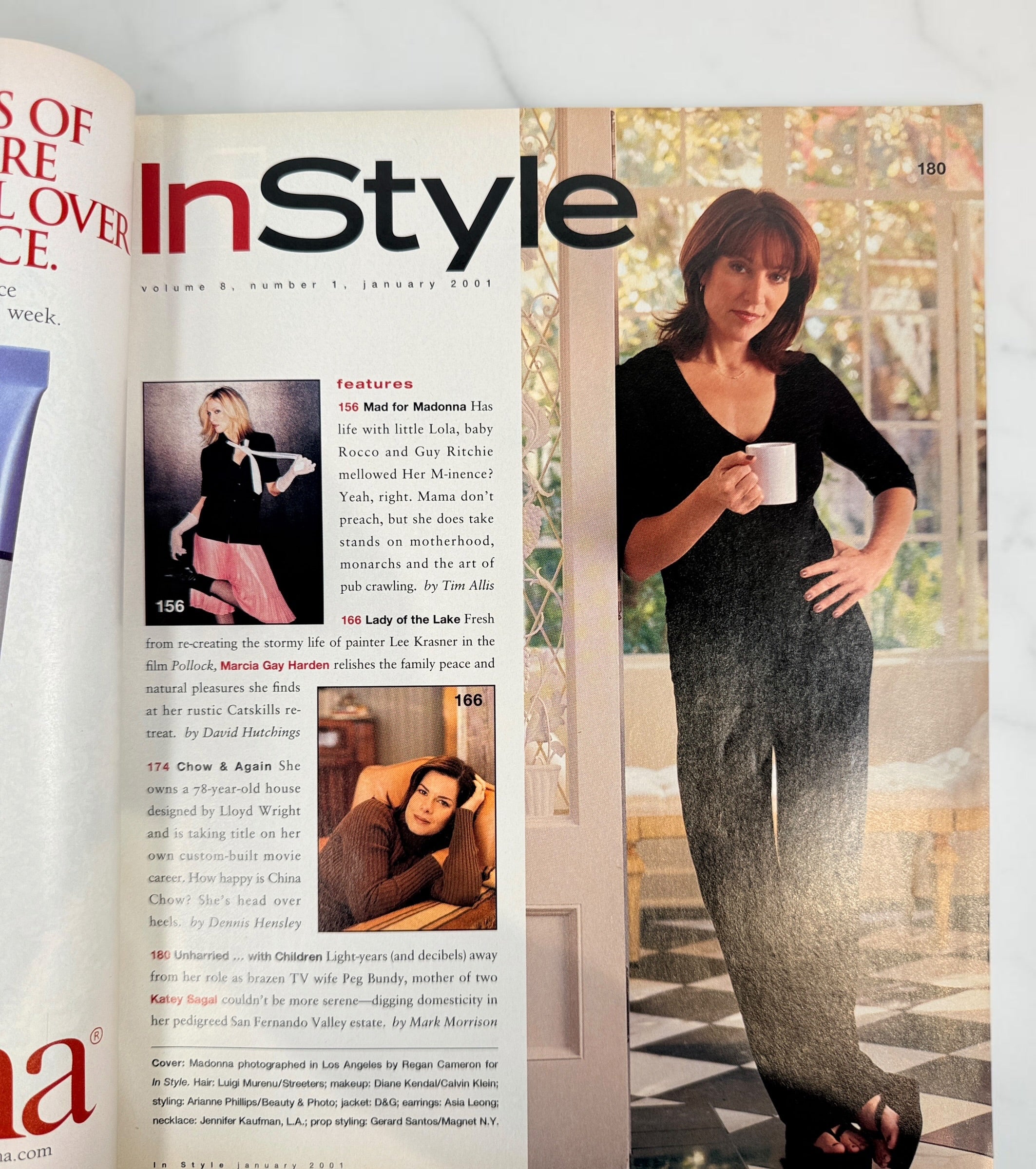 Shop InStyle January 2001 featuring Madonna on the cover with the “Mad for Madonna” interview and photography. Original Y2K celebrity magazine.