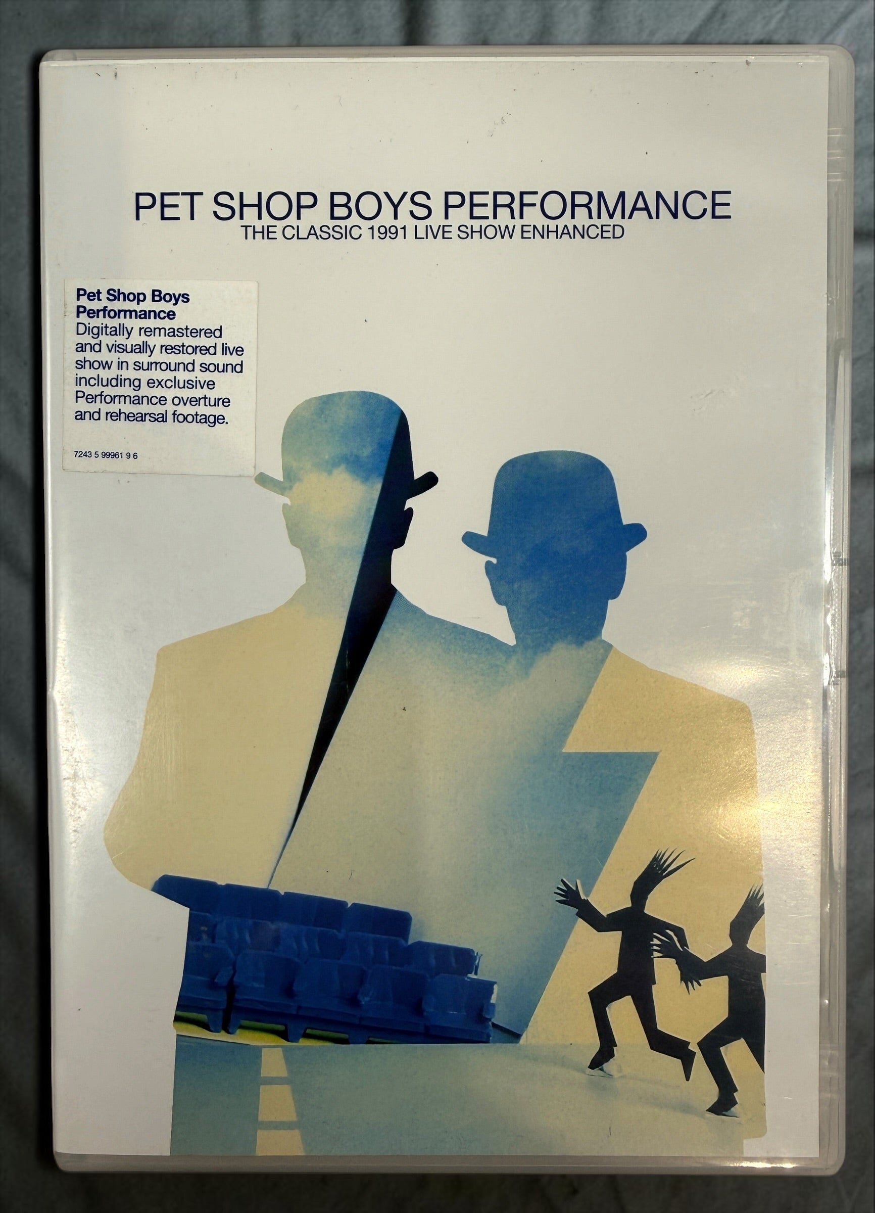 Pet Shop Boys Performance 1991 live show on DVD, 2004 remastered edition with surround sound, commentary, rehearsal footage and original packaging.