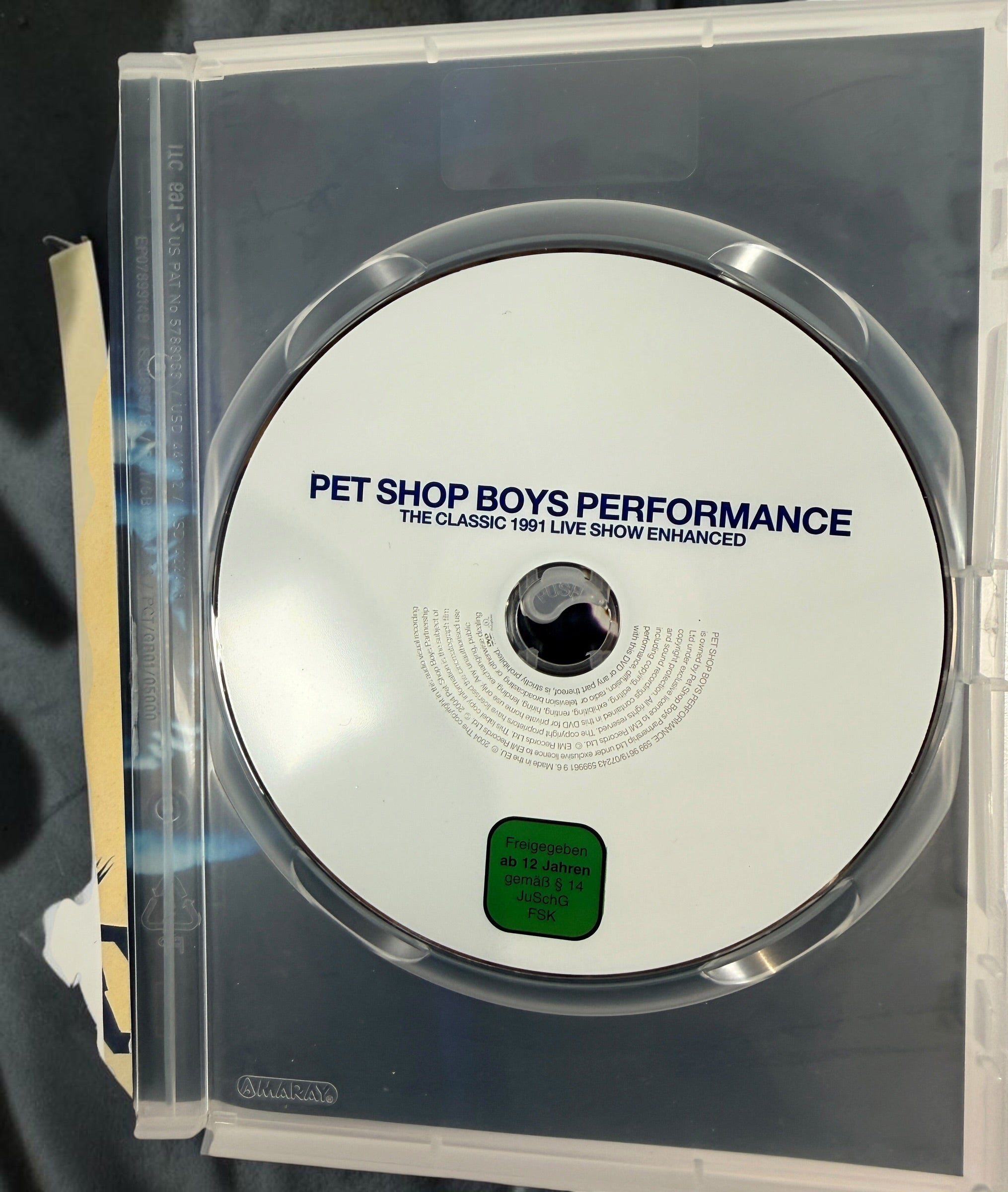 Pet Shop Boys, Performance 1991 Live Show, DVD 2004. PAL Version