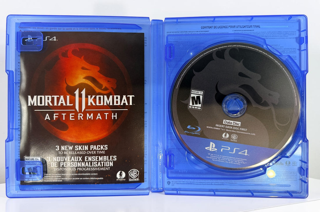Complete PS4 Mortal Kombat 11 Aftermath Kollection with both original discs, case and insert. Includes the Aftermath expansion and Kombat Pack.