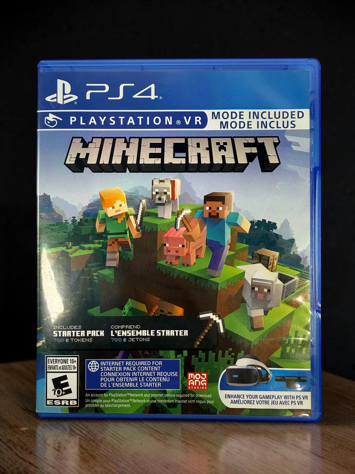 Complete Minecraft for PS4 with original case, game disc and Starter Pack insert. PS VR compatible. Very good pre-owned condition.