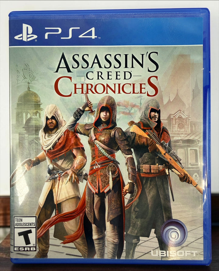Complete PS4 copy of Assassin’s Creed Chronicles featuring China, India and Russia. Includes original case, insert and tested game disc in good condition.