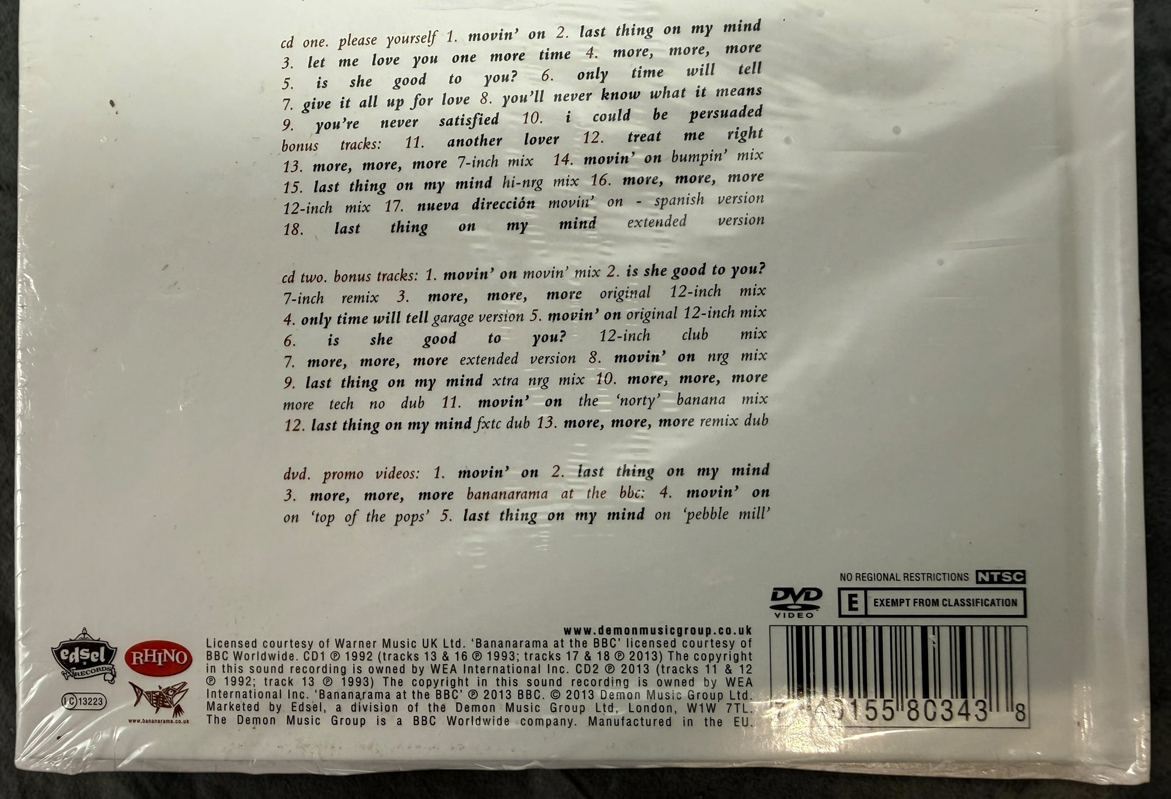 Factory-sealed Bananarama Please Yourself Deluxe Edition featuring 2 CDs, DVD, rare remixes, promo videos and a 28-page booklet. 2013 Edsel release.
