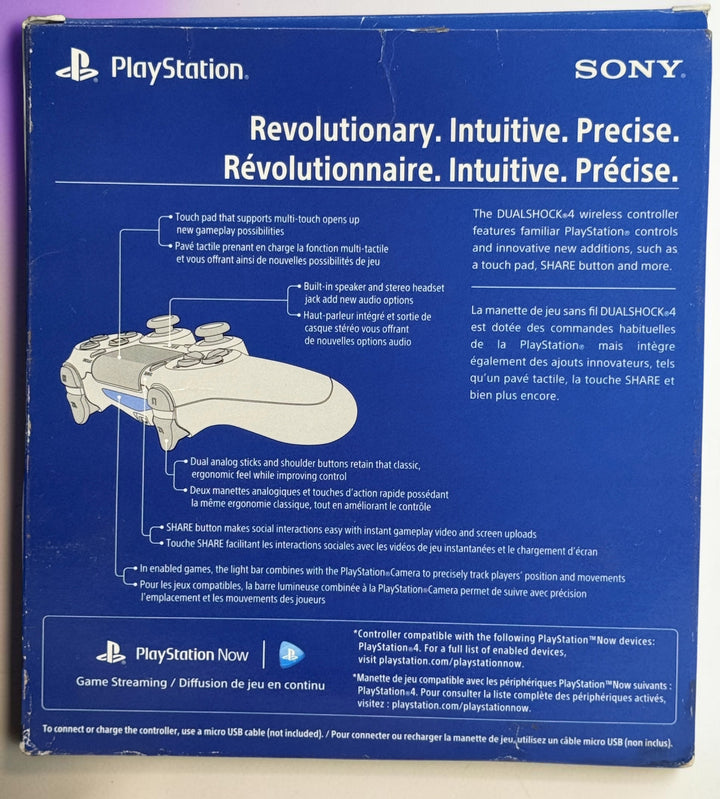Genuine Sony DualShock 4 V2 wireless PS4 controller complete with original box and inner tray. Tested, fully functional, and ready to play.