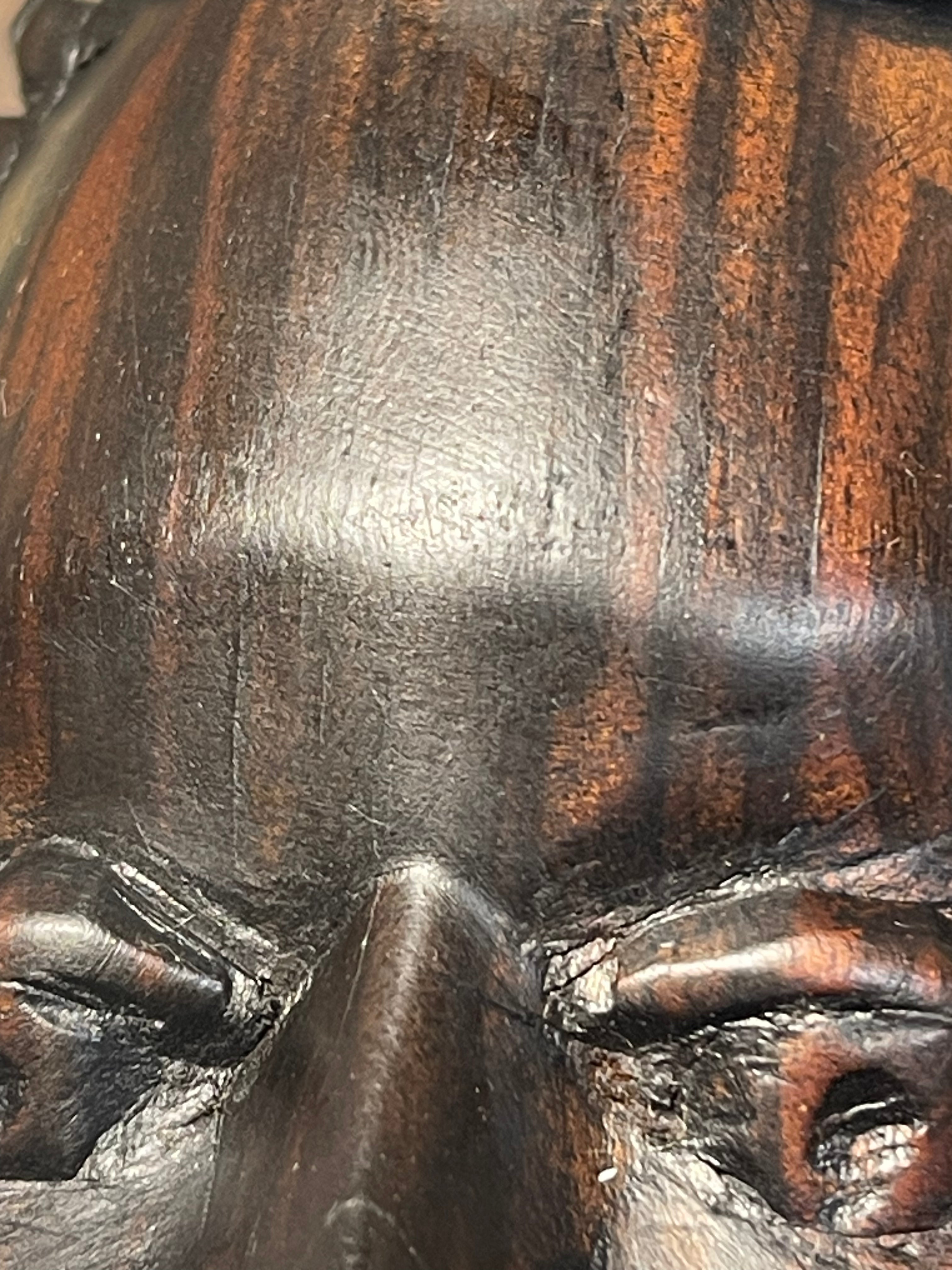 Vintage African Tribal Bust – Hand-Carved Solid ebony