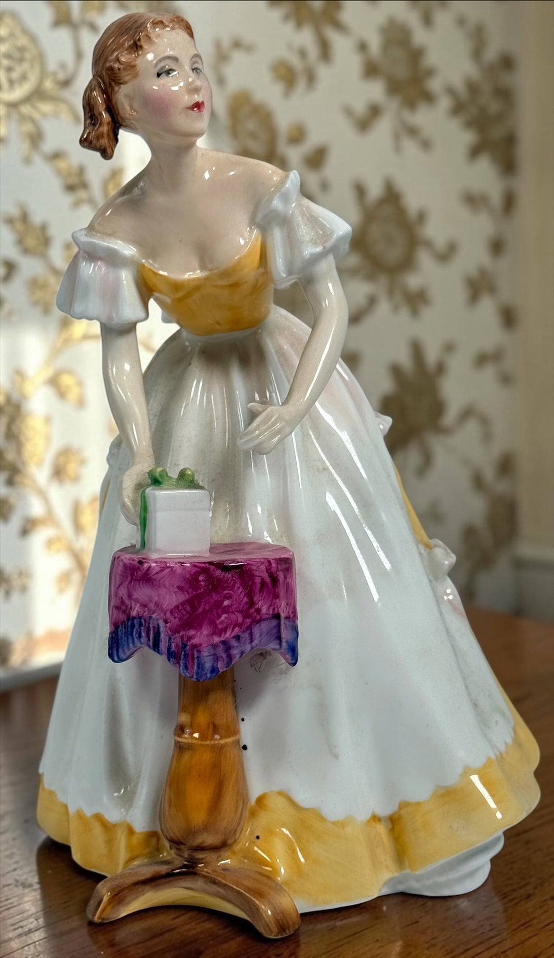Vintage Royal Doulton Happy Birthday HN3095 bone china figurine designed by Peggy Davies in 1986. Hand-decorated collectible made in England.