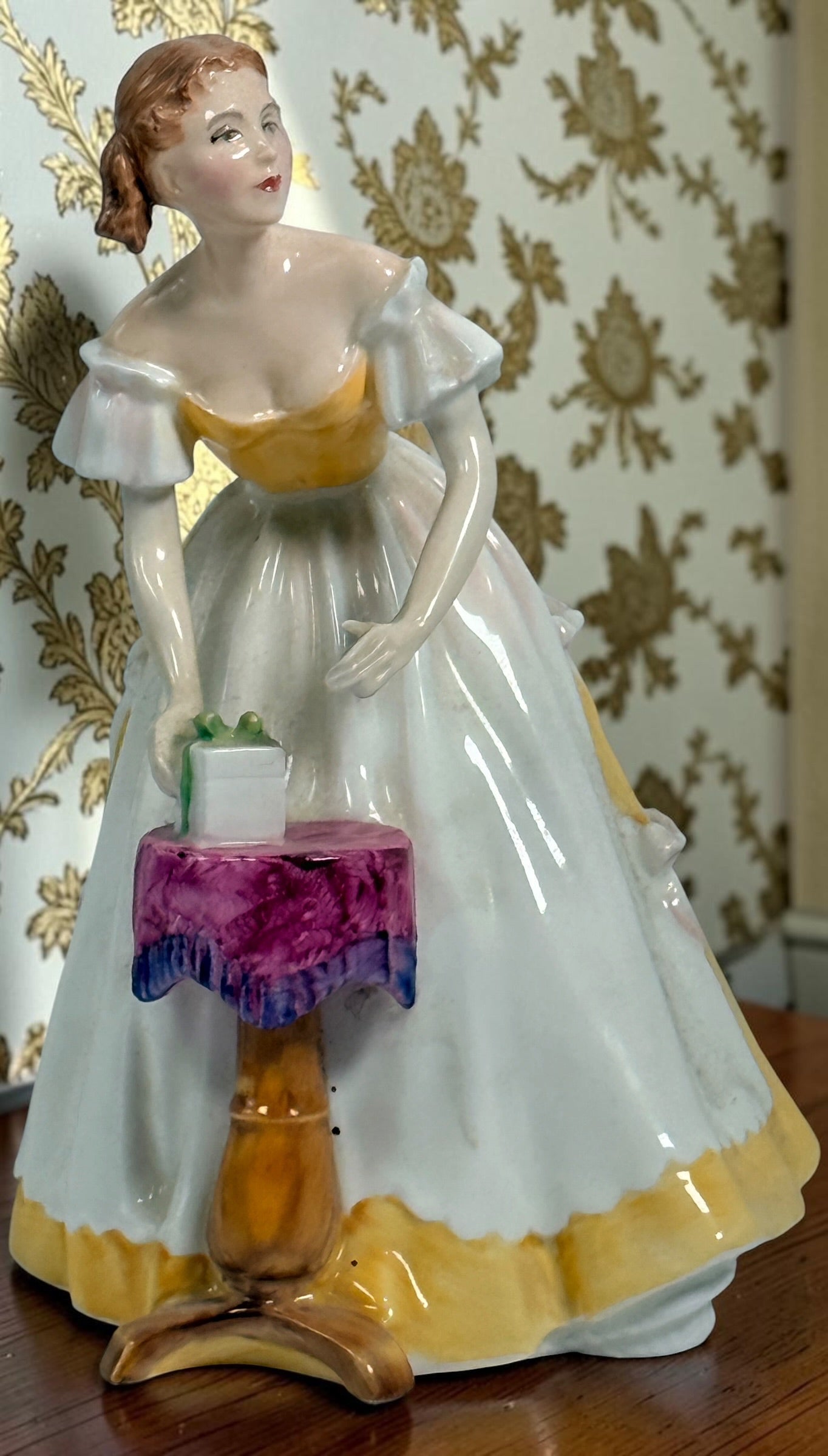 Vintage Royal Doulton Happy Birthday HN3095 bone china figurine designed by Peggy Davies in 1986. Hand-decorated collectible made in England.