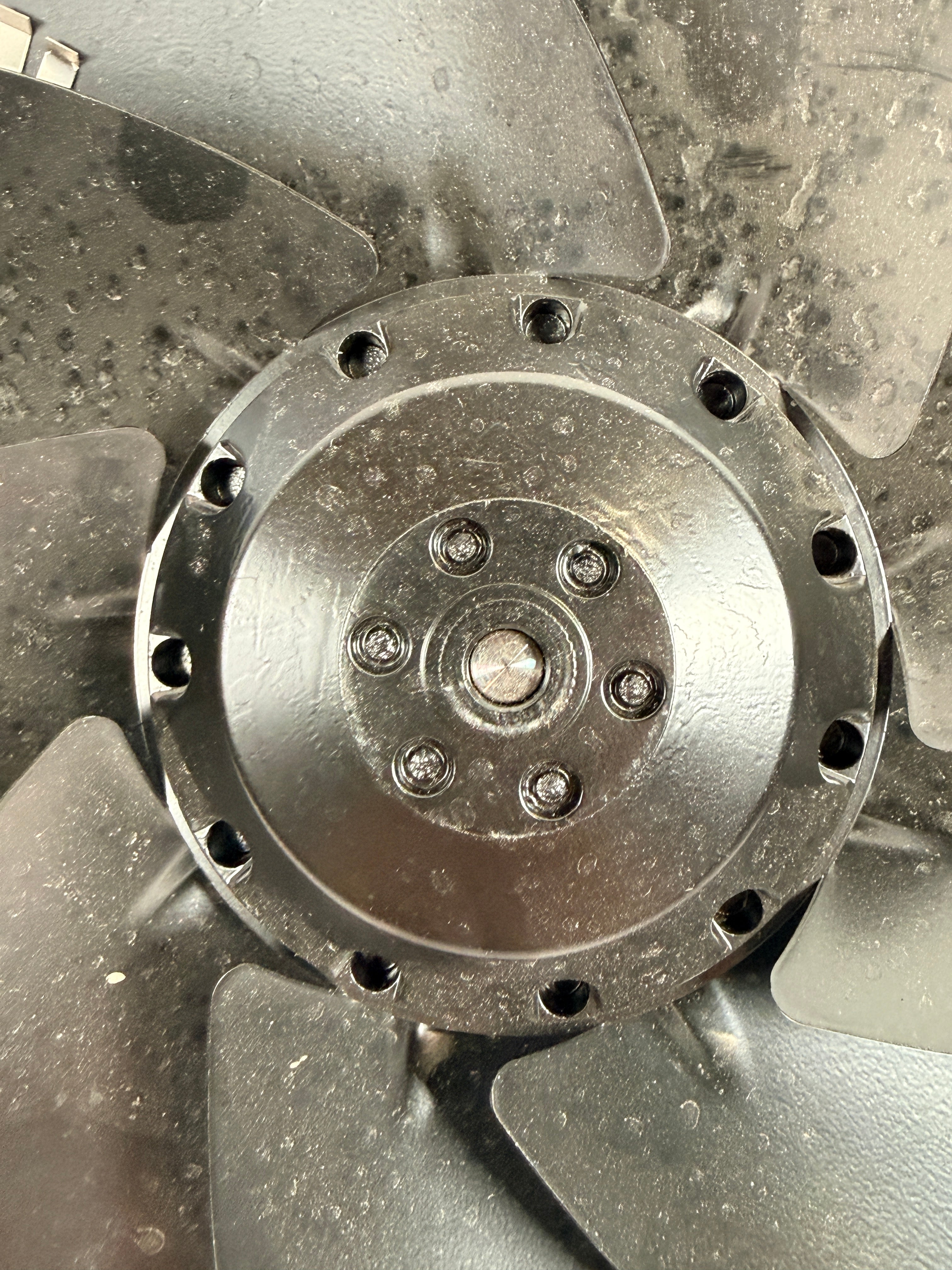 Genuine ebm-papst S2E250-AM08-15 industrial axial fan, 115 V, 165 W, 2700 RPM, manufactured in Germany and supplied in original Kaeser packaging.