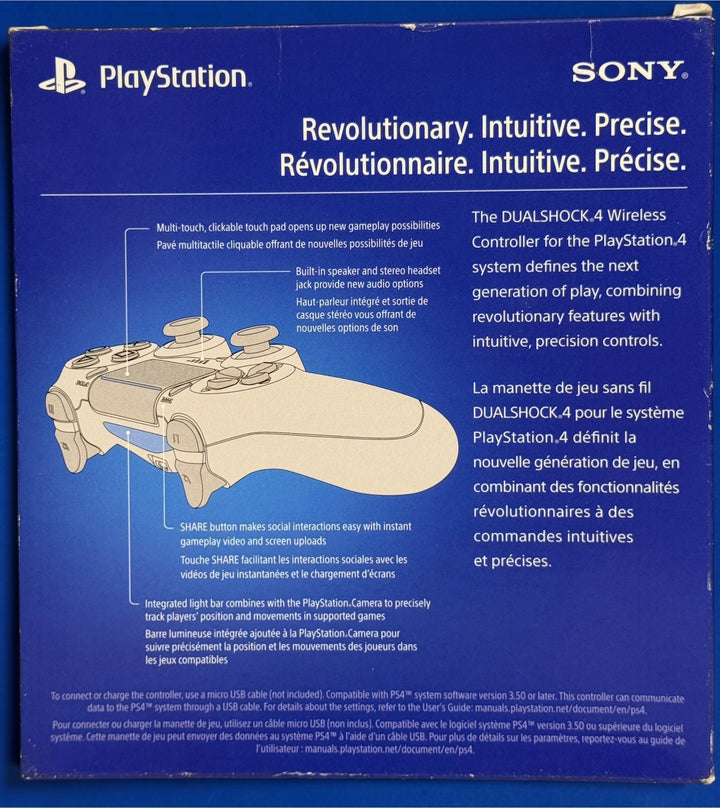 Sony DualShock 4 V2 Crystal PS4 wireless controller CUH-ZCT2U with original box. Genuine transparent Sony PlayStation controller.