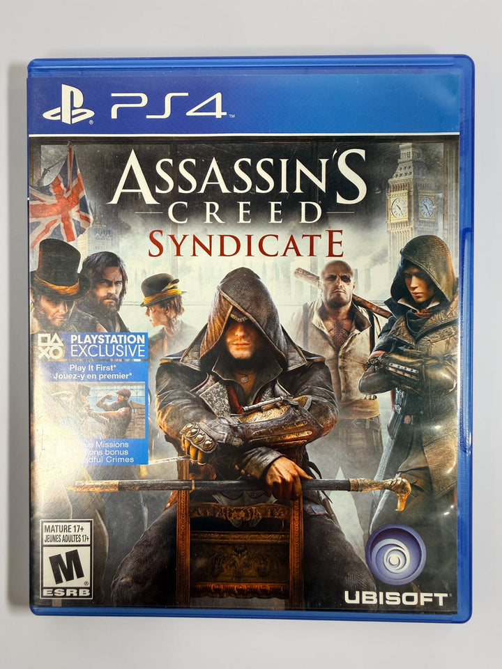Assassin’s Creed Syndicate PS4 Canadian PlayStation Exclusive edition with 10 bonus missions, original case, disc and inserts. Ubisoft 2015.