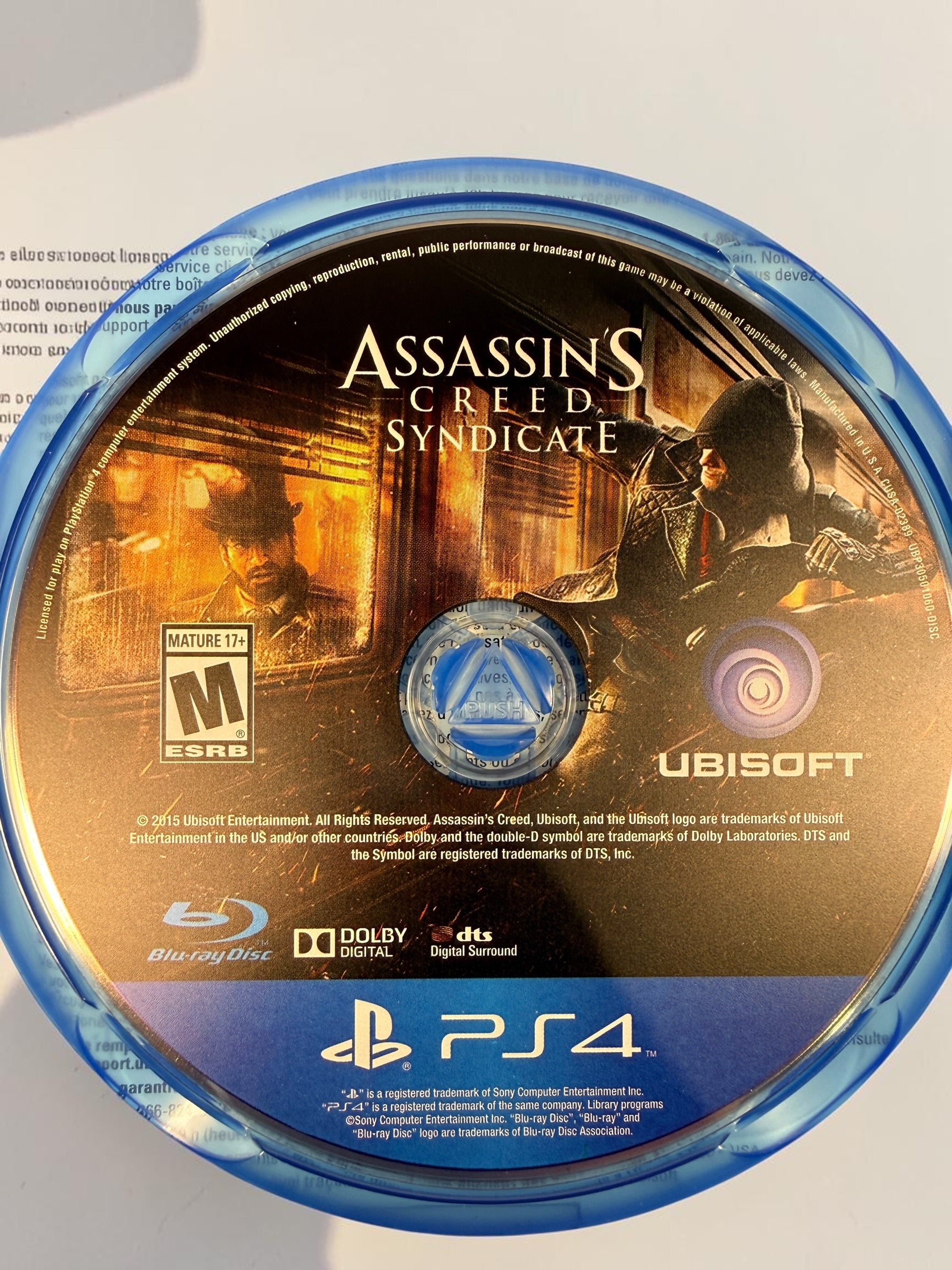 Assassin’s Creed Syndicate PS4 Canadian PlayStation Exclusive edition with 10 bonus missions, original case, disc and inserts. Ubisoft 2015.