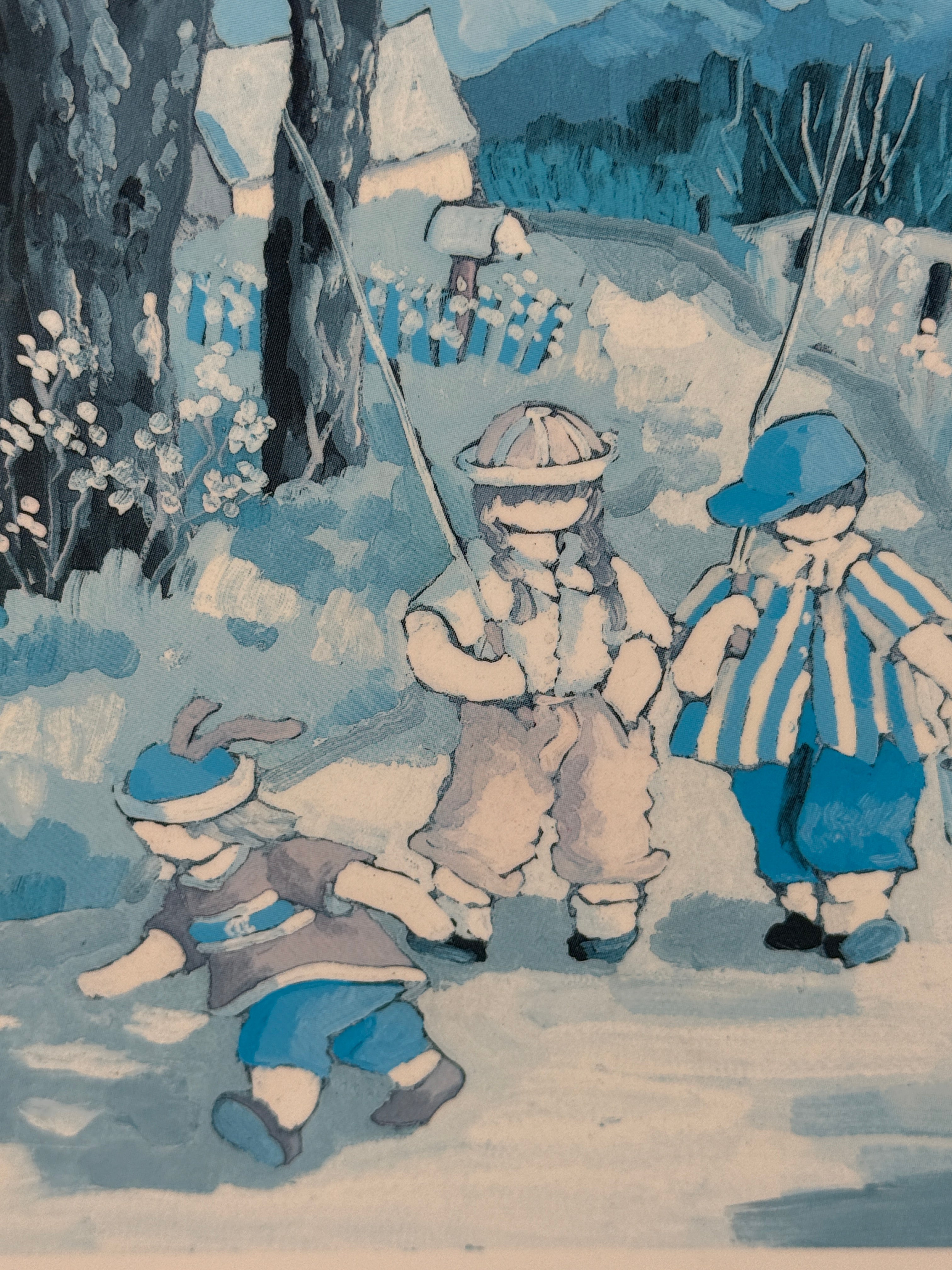 Vintage Québec Art Print Les petits pêcheurs – Paul-Émile Paquin