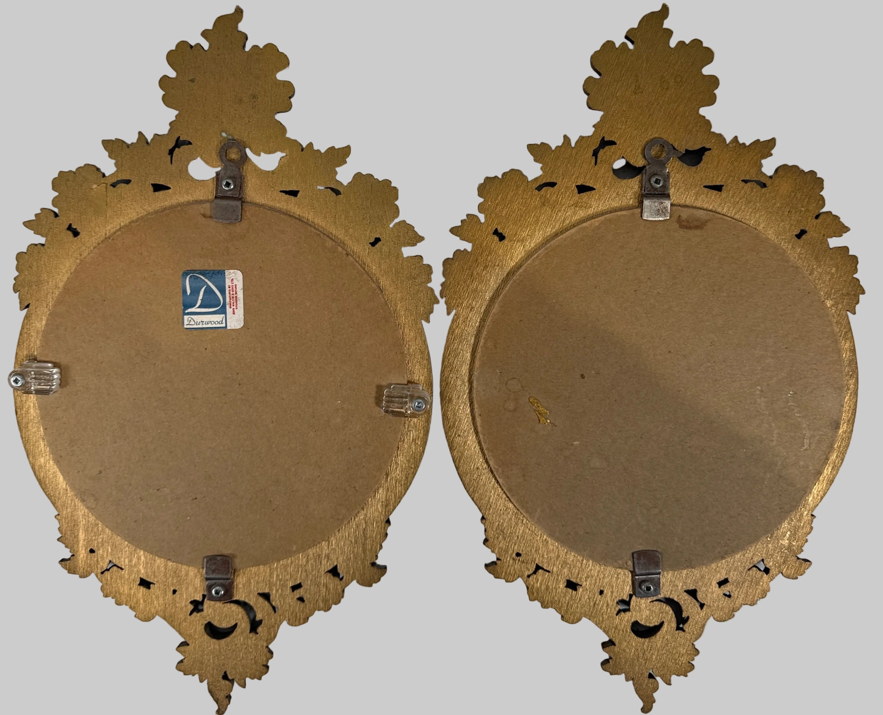 Vintage Durwood Ornate Gilt Wall Plaques Pair – Rococo Style Décor