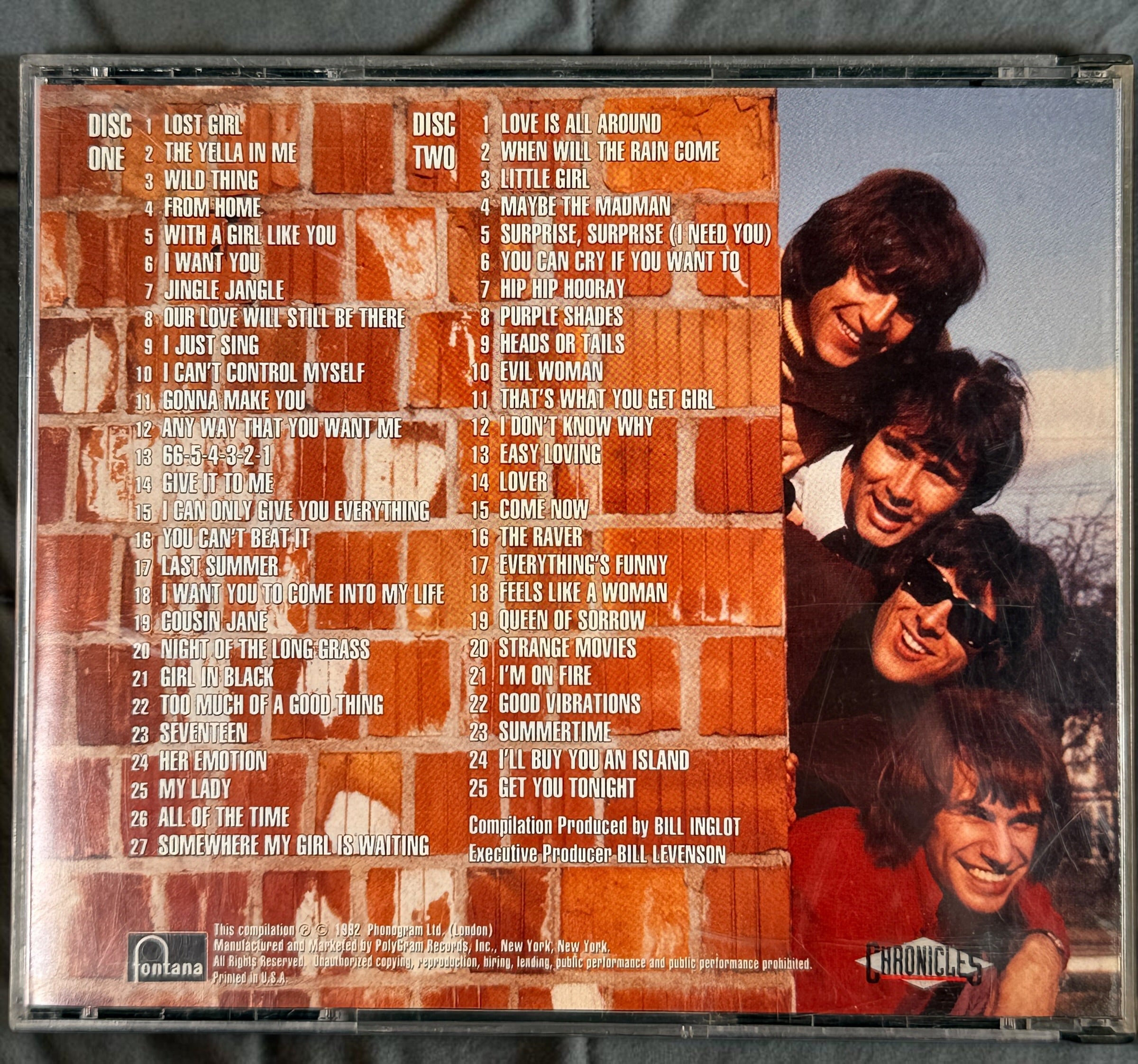 The Troggs Archeology 1966–1976 2-CD compilation, 1992 Fontana Canadian edition featuring 52 classic tracks including Wild Thing and Love Is All Around.