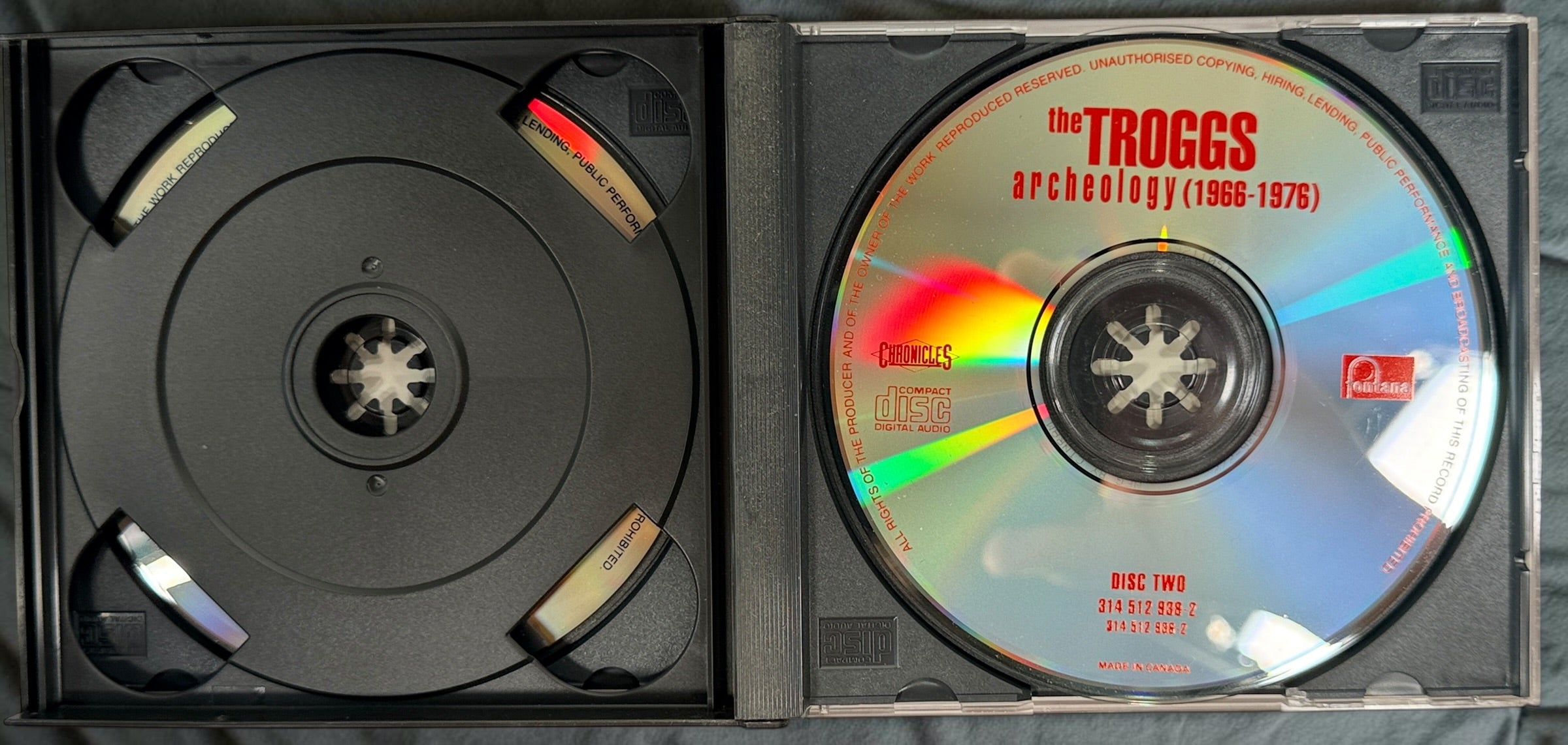 The Troggs Archeology 1966–1976 2-CD compilation, 1992 Fontana Canadian edition featuring 52 classic tracks including Wild Thing and Love Is All Around.