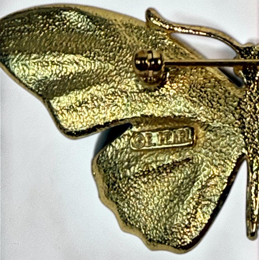 Vintage Erwin Pearl Butterfly Brooch – Enamel & Crystal Eyes.