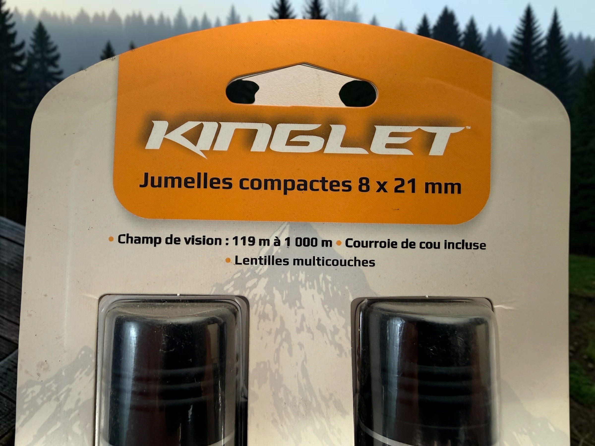Carson Kinglet KB-821 8x21 compact binoculars with multi-coated lenses and neck strap. New and factory sealed in original packaging.