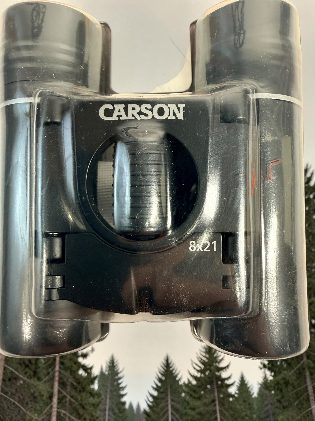 Carson Kinglet KB-821 8x21 compact binoculars with multi-coated lenses and neck strap. New and factory sealed in original packaging.