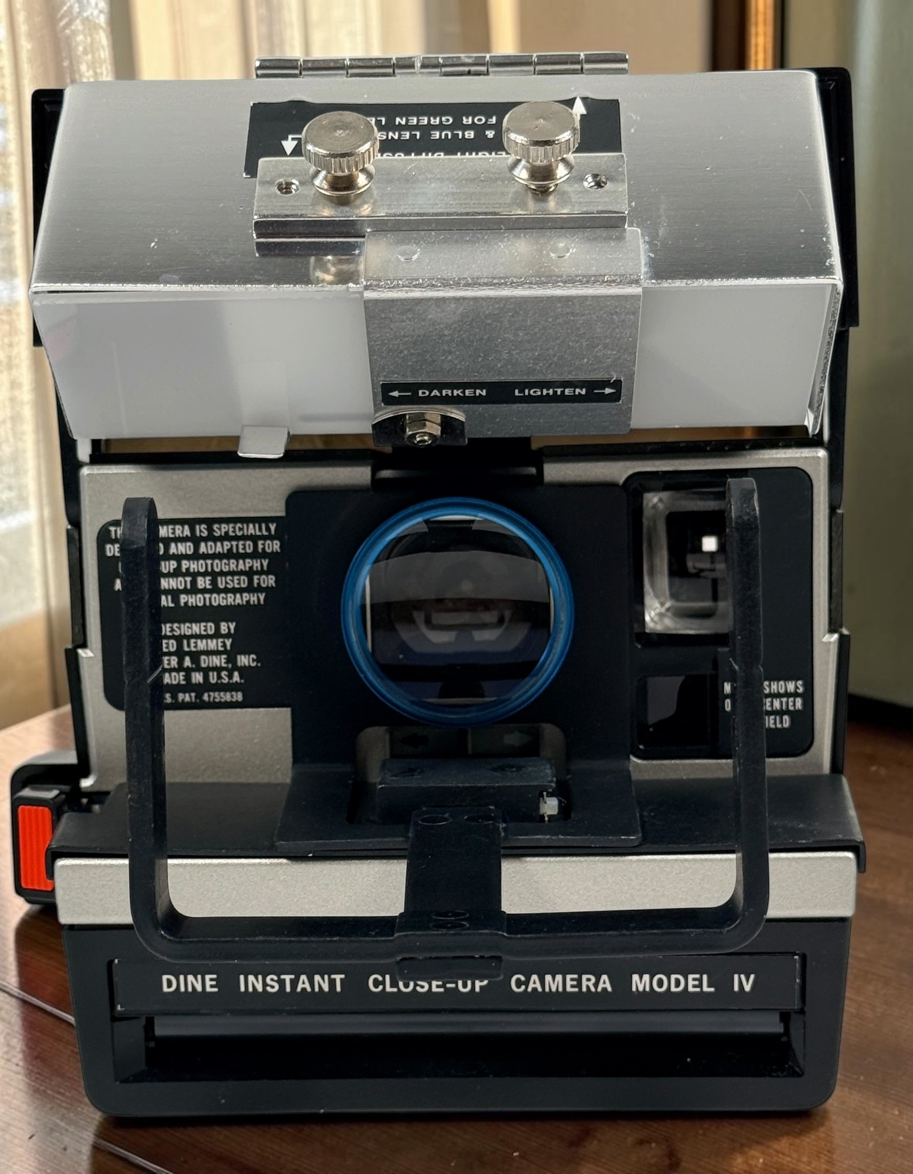 Vintage Lester A. Dine Model IV Polaroid dental close-up camera with case, 3 lenses, accessories and instructions. Untested and sold as-is.