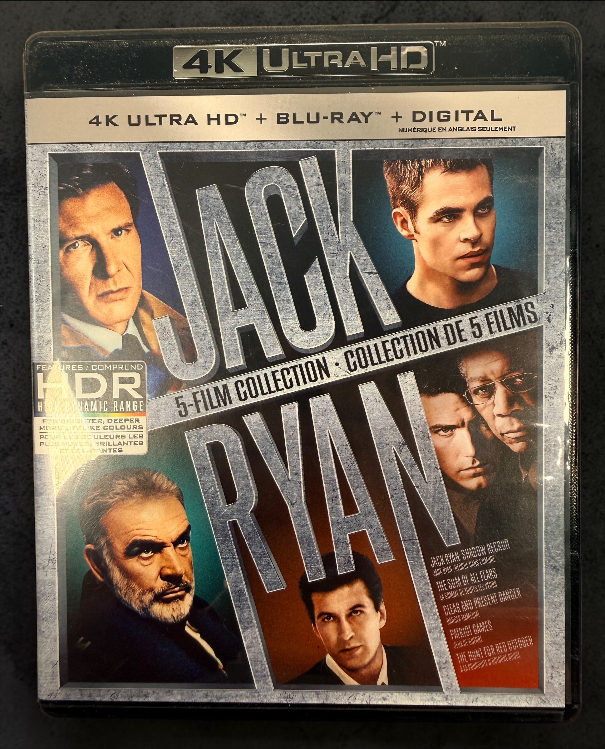 Jack Ryan 5-Film Collection on 4K UHD and Blu-ray. Complete 10-disc Paramount set featuring all five Jack Ryan films.